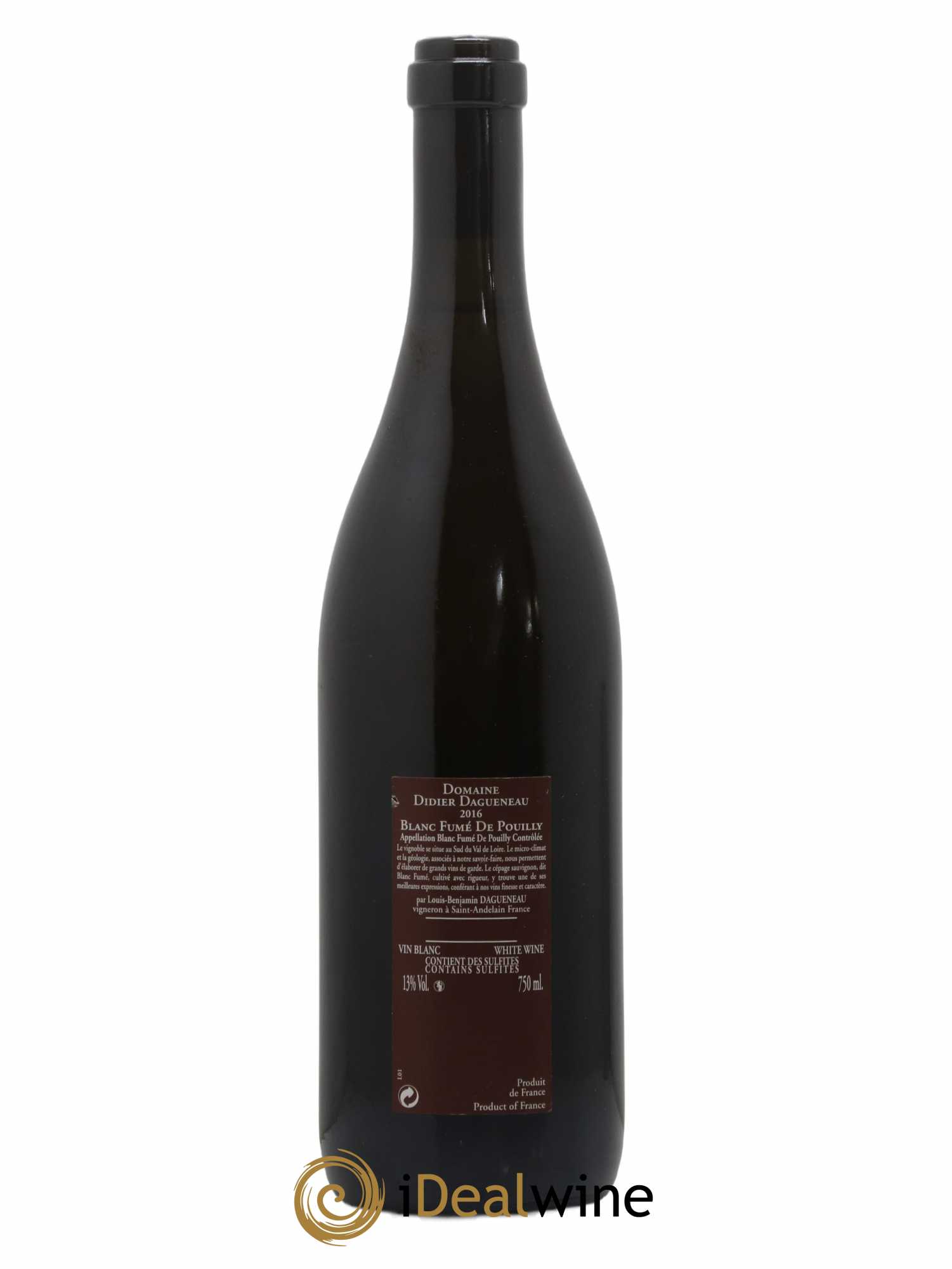 Vin de France (anciennement Pouilly-Fumé) Pur Sang Dagueneau (Domaine Didier - Louis-Benjamin) 2016 - Lot de 1 bouteille - 1