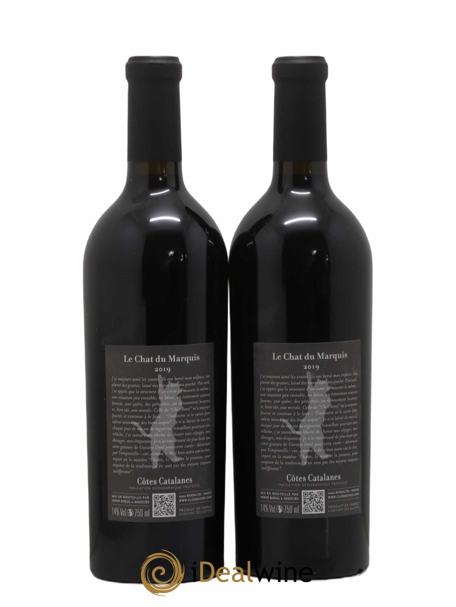 Côtes Catalanes Clos des Fées Le Chat du Marquis Hervé Bizeul 2019 - Lot de 2 bouteilles - 1
