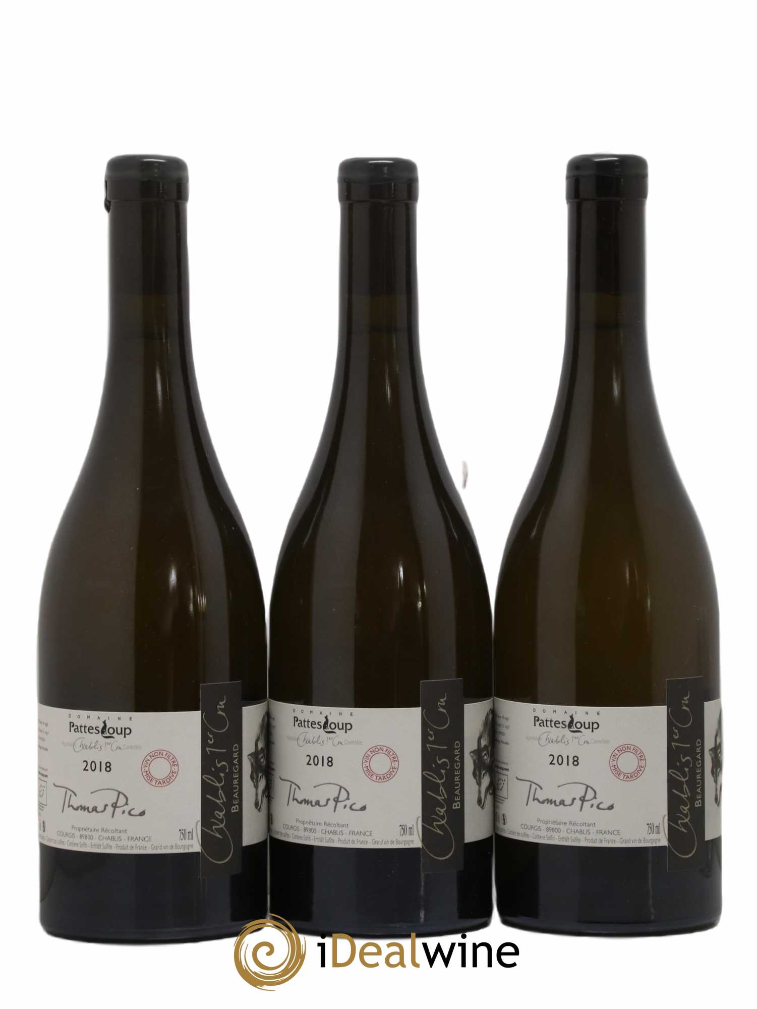 Chablis 1er Cru Beauregard Pattes Loup (Domaine) 2018 - Lot de 3 bouteilles - 1