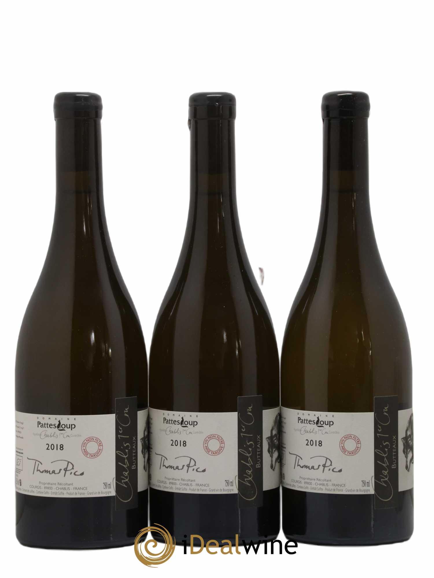 Chablis 1er Cru Butteaux Pattes Loup (Domaine) 2018 - Lot de 3 bouteilles - 1