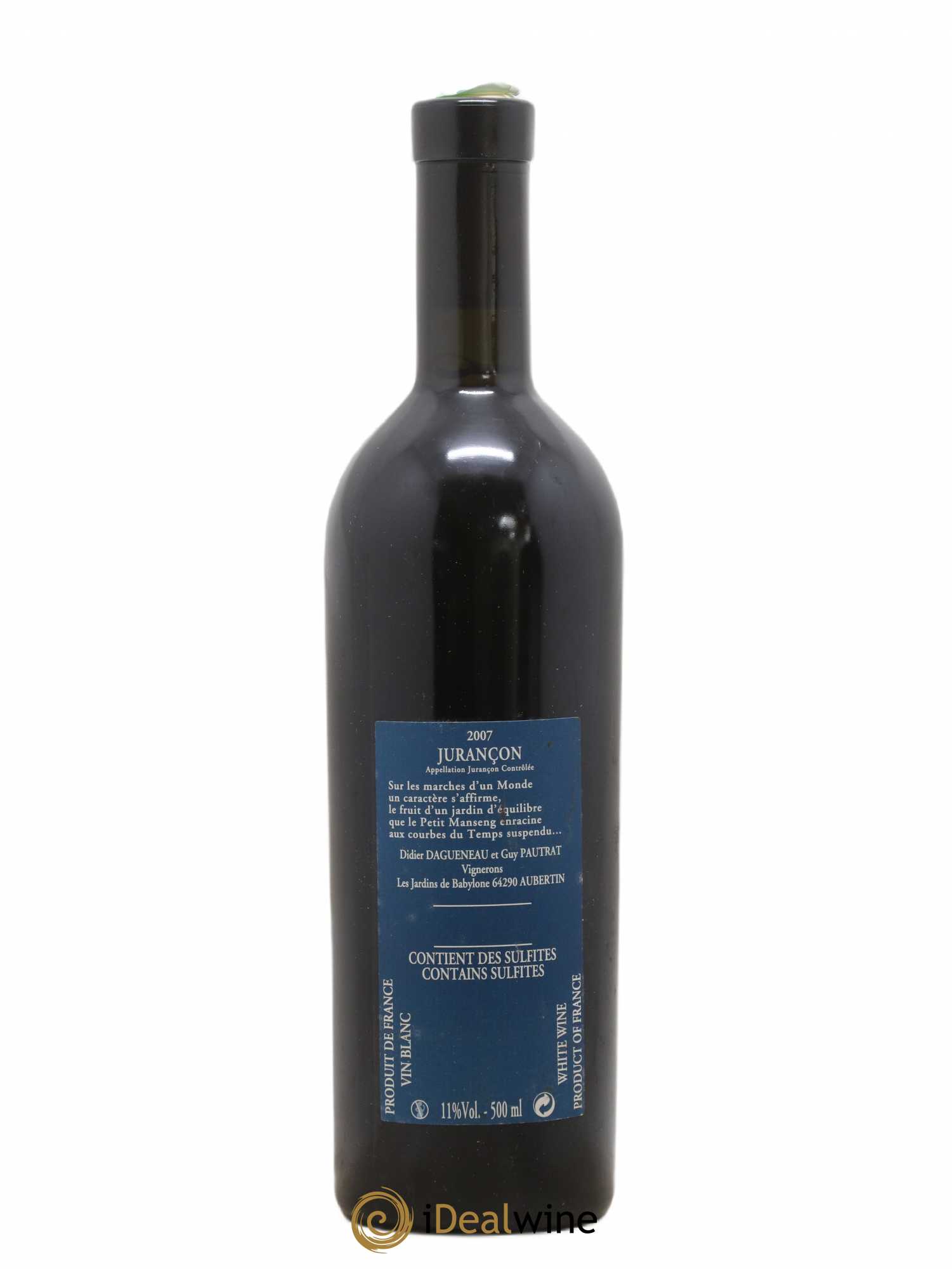 Vin de France (anciennement Jurançon) Jardins de Babylone Didier Dagueneau 50cl 2007 - Lot de 1 bouteille - 1