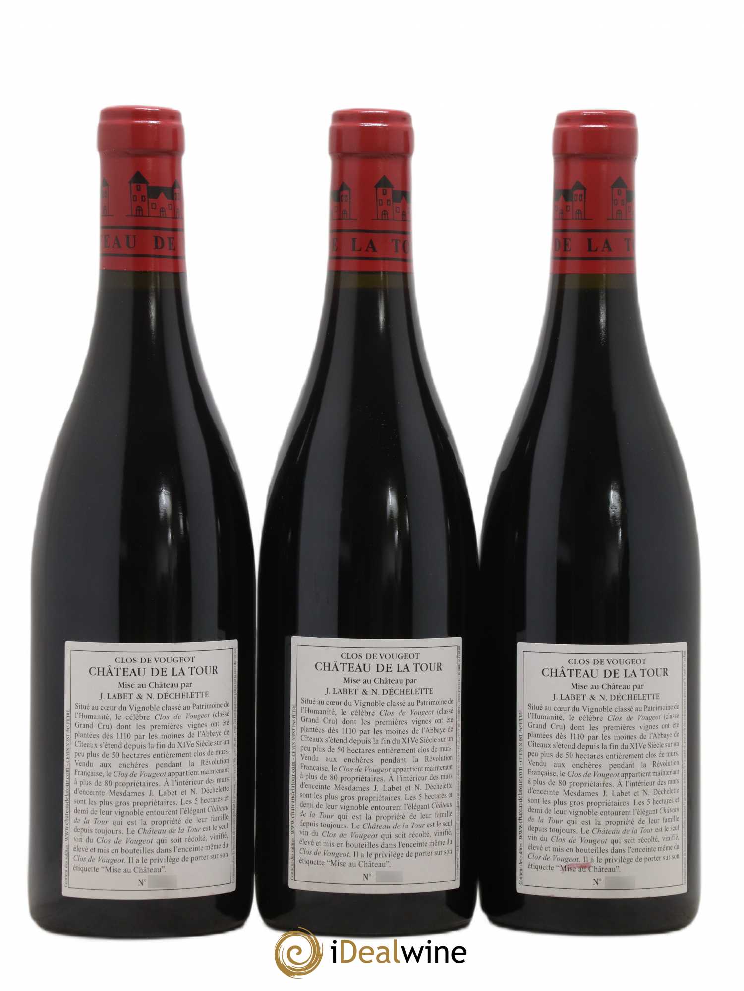 Clos de Vougeot Grand Cru Château de La Tour 2018 - Lot de 3 bouteilles - 1