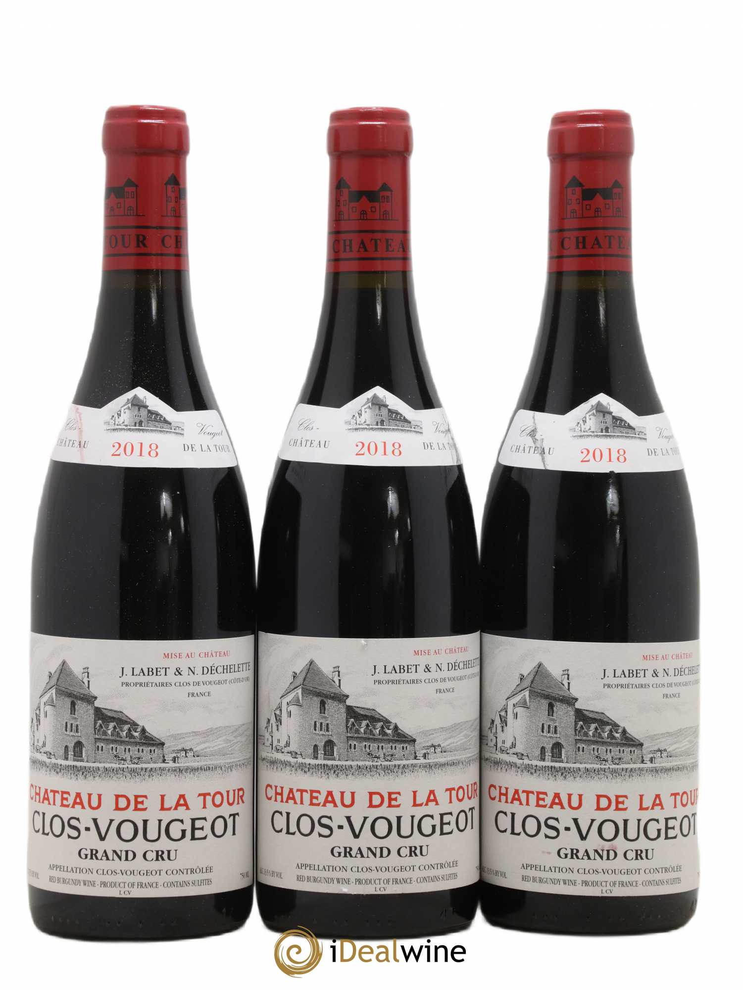 Clos de Vougeot Grand Cru Château de La Tour 2018 - Lot de 3 bouteilles - 0