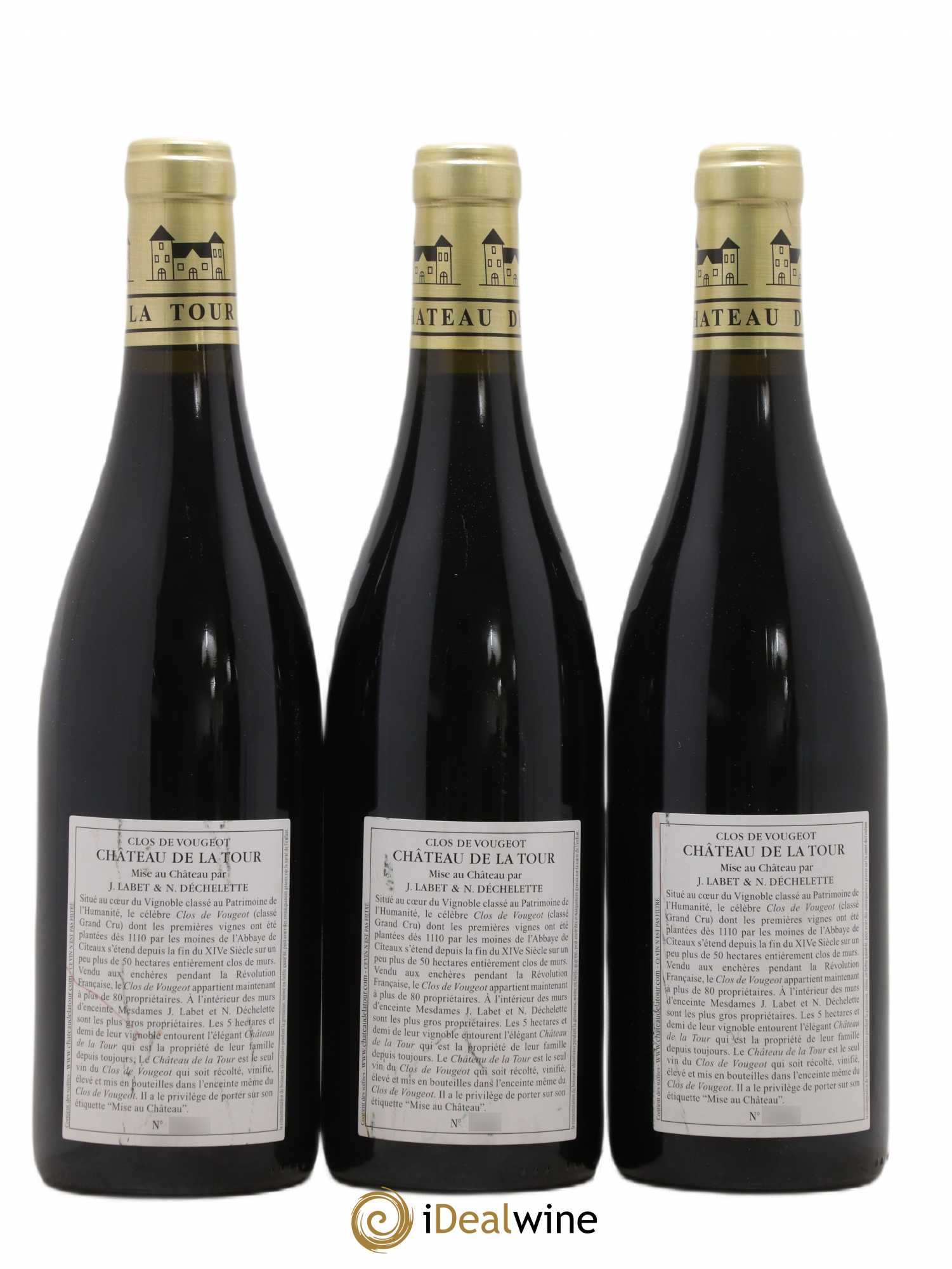 Clos de Vougeot Grand Cru Vieilles Vignes Château de La Tour 2018 - Lot de 3 bouteilles - 1