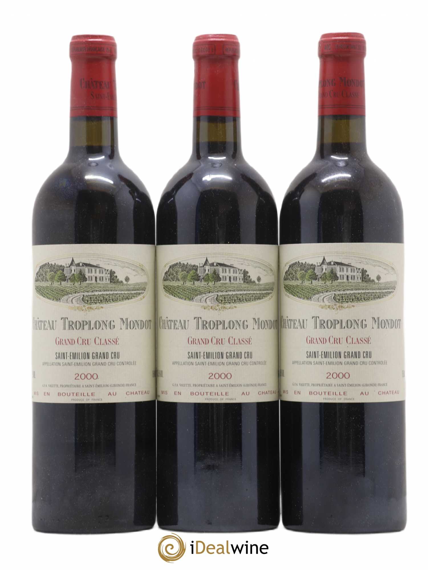Château Troplong Mondot 1er Grand Cru Classé B 2000 - Lot de 12 bouteilles - 1