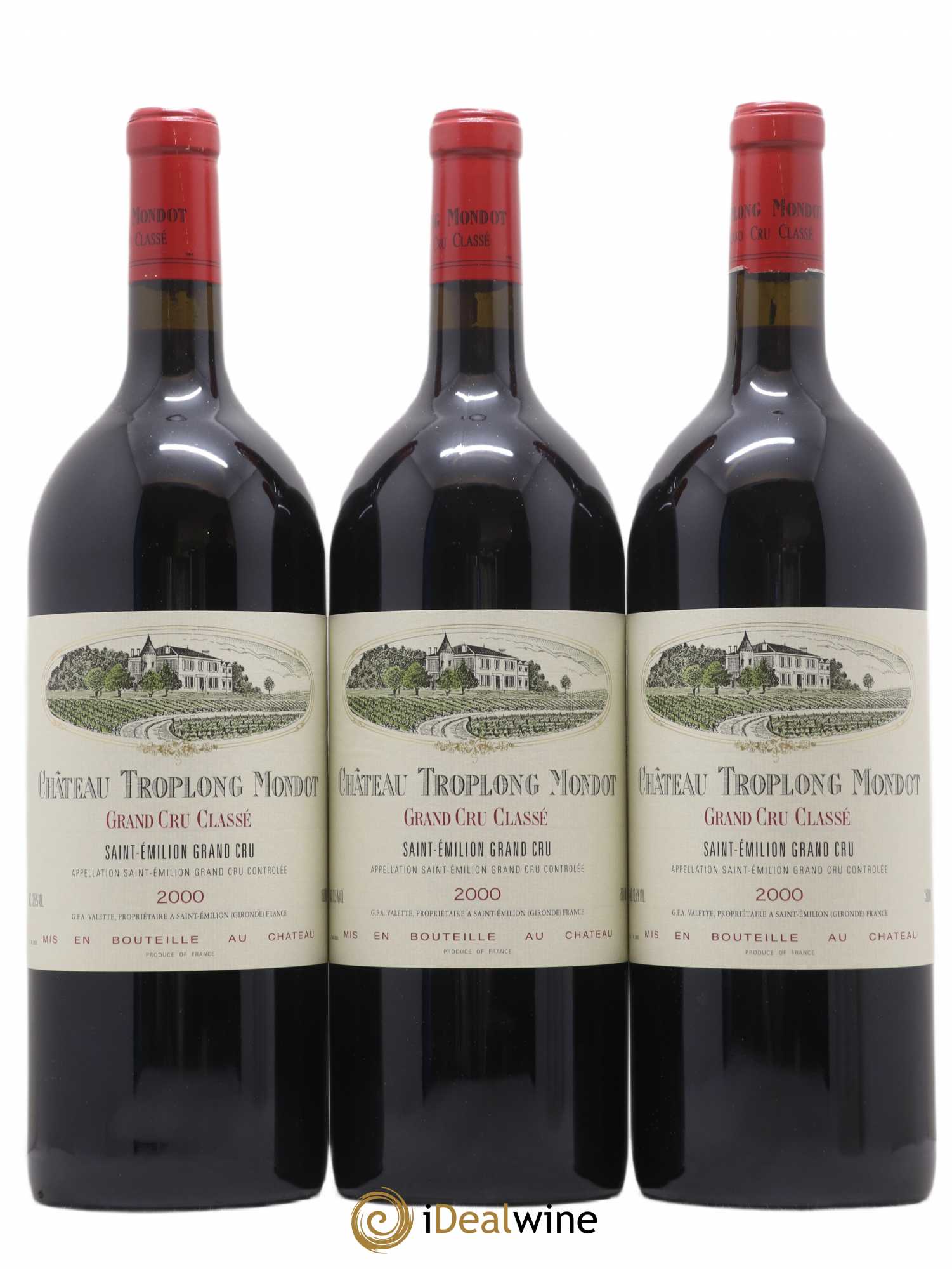 Château Troplong Mondot 1er Grand Cru Classé B 2000 - Lot de 3 magnums - 0