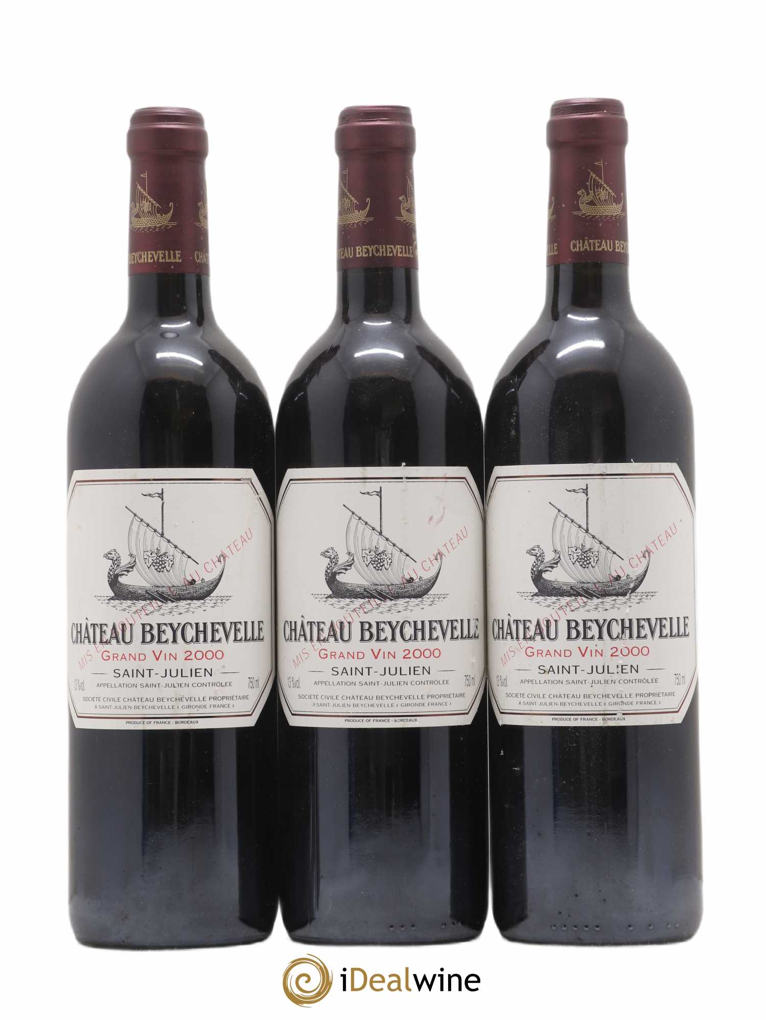 Château Beychevelle 4ème Grand Cru Classé 2000 - Lot de 3 bouteilles - 0