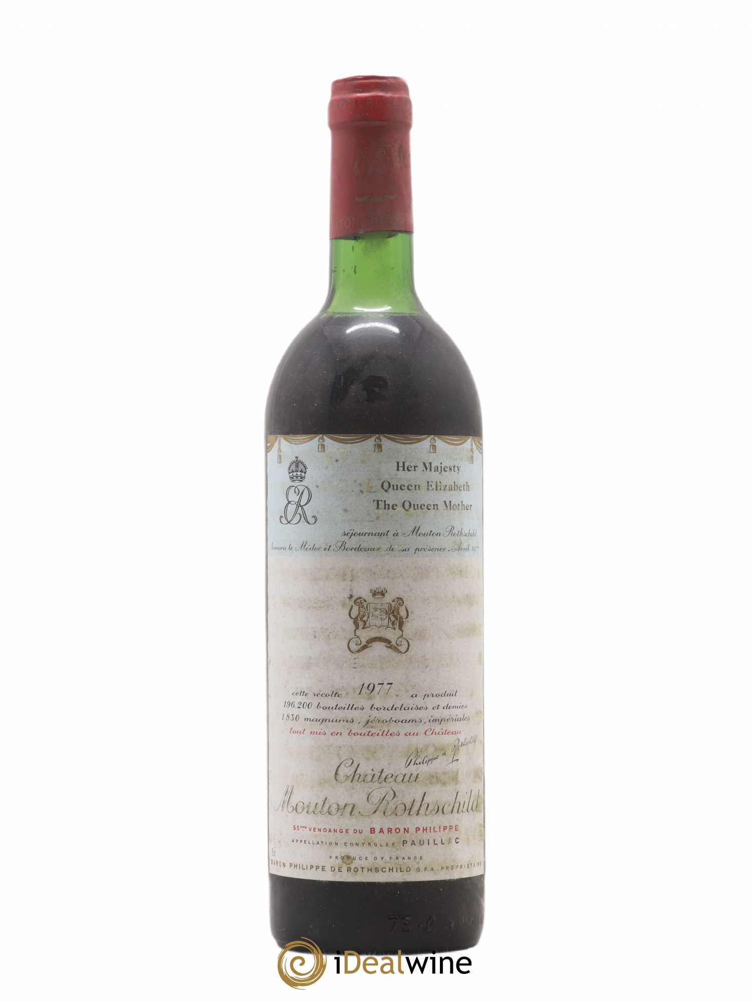 Château Mouton Rothschild 1er Grand Cru Classé 1977 - Lot de 1 bouteille - 0