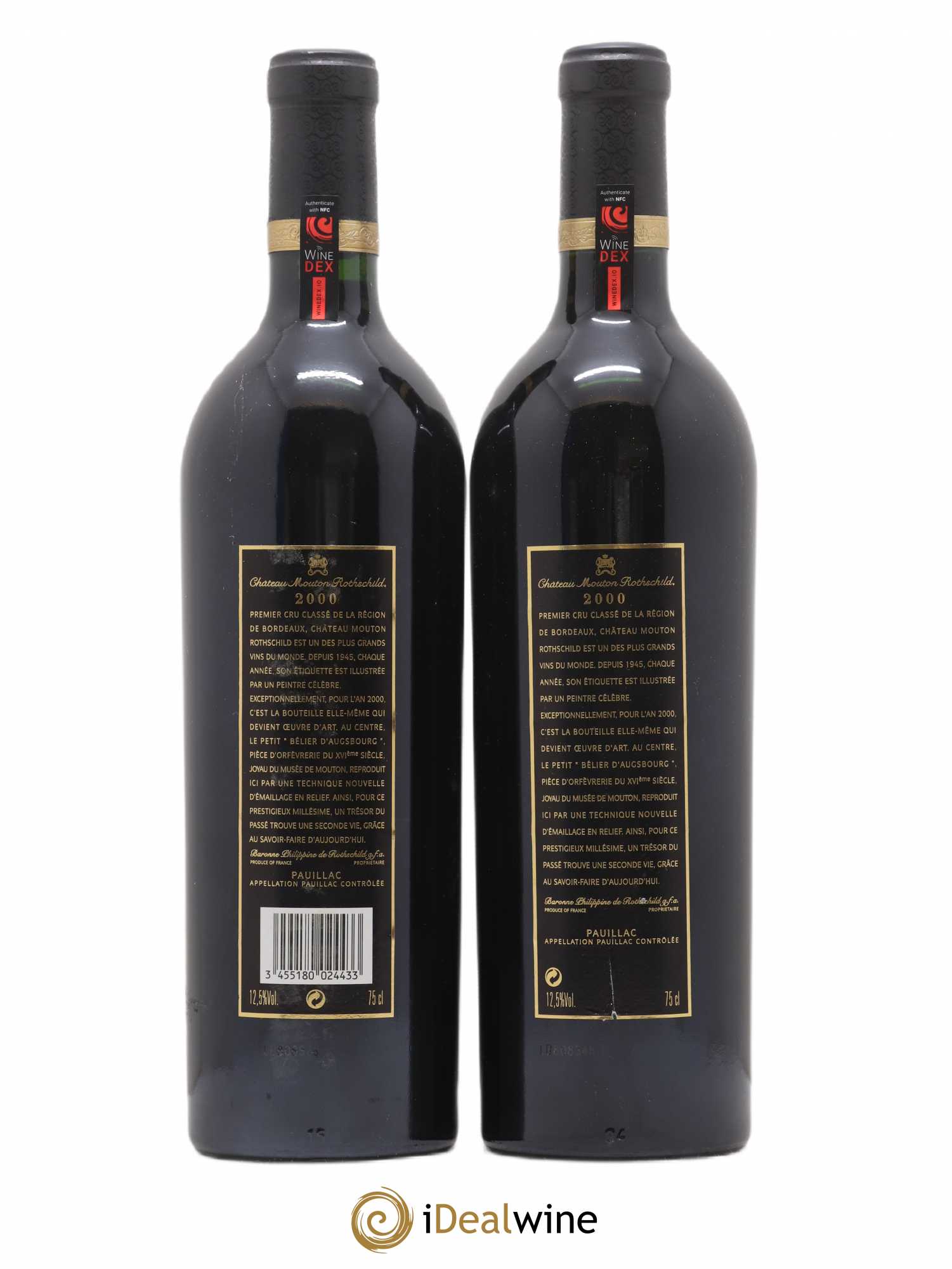 Château Mouton Rothschild 1er Grand Cru Classé 2000 - Lot de 2 bouteilles - 1