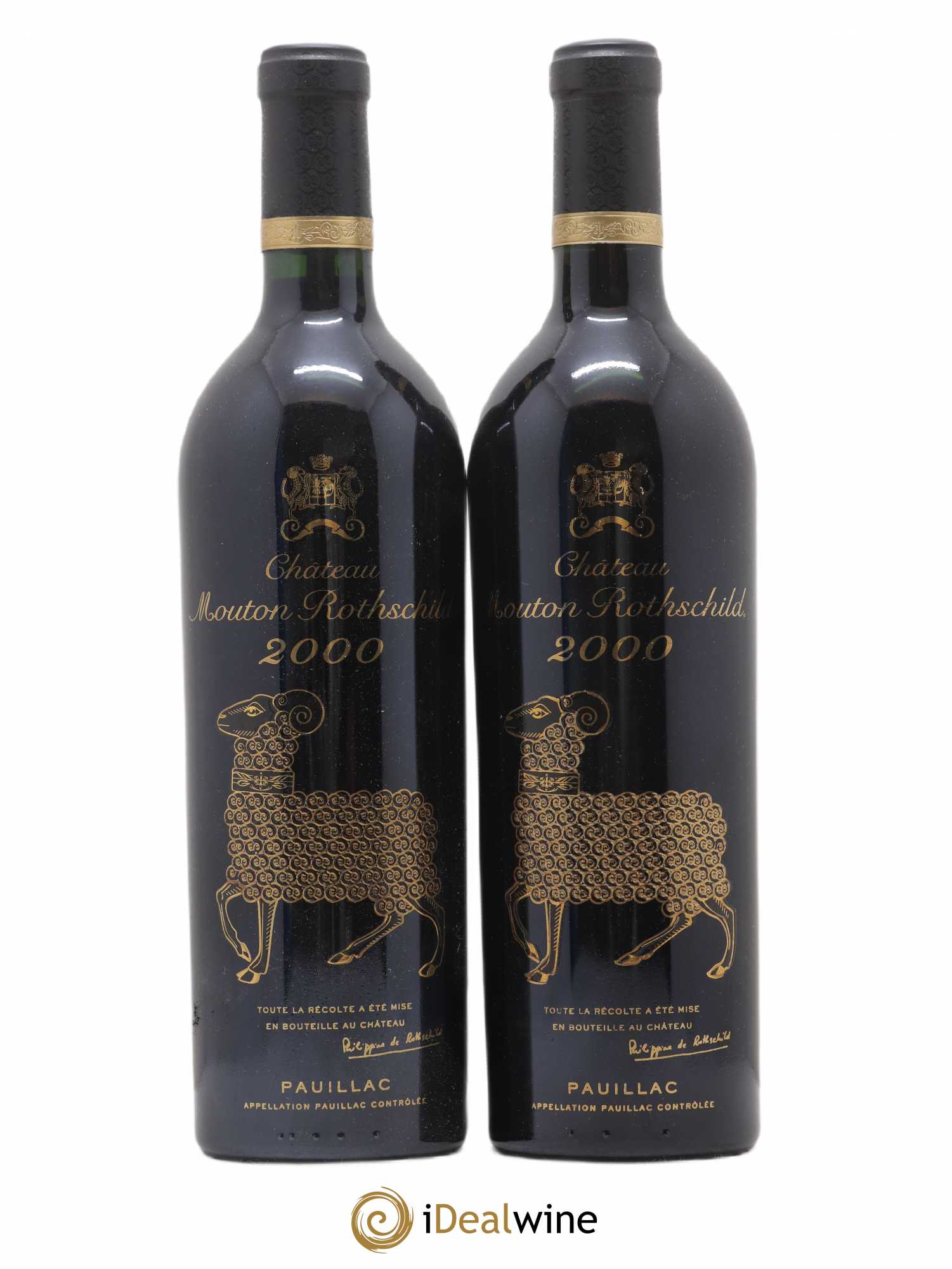 Château Mouton Rothschild 1er Grand Cru Classé 2000 - Lot de 2 bouteilles - 0