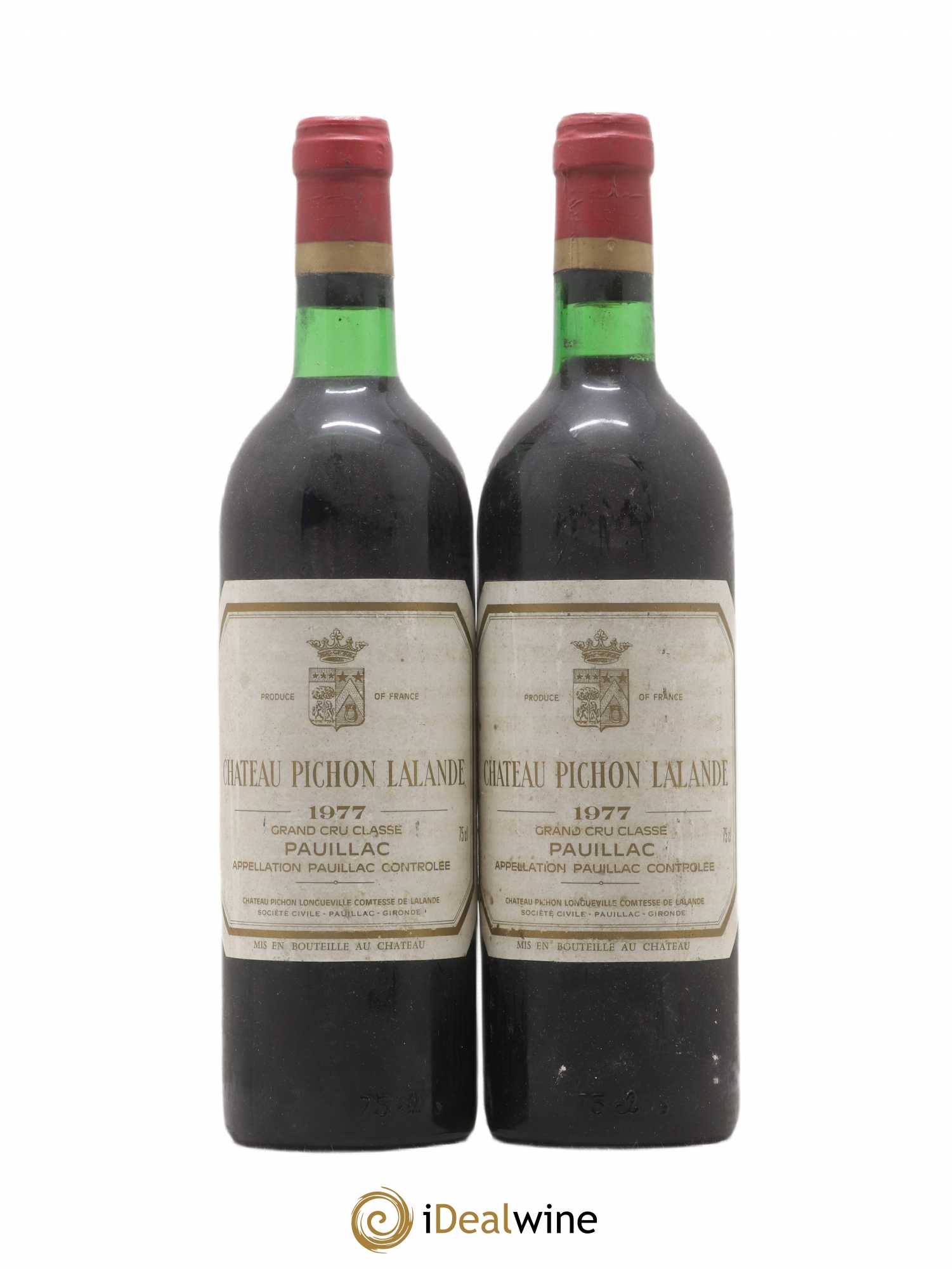 Château Pichon Longueville Comtesse de Lalande 2ème Grand Cru Classé 1977 - Lot de 2 bouteilles - 0