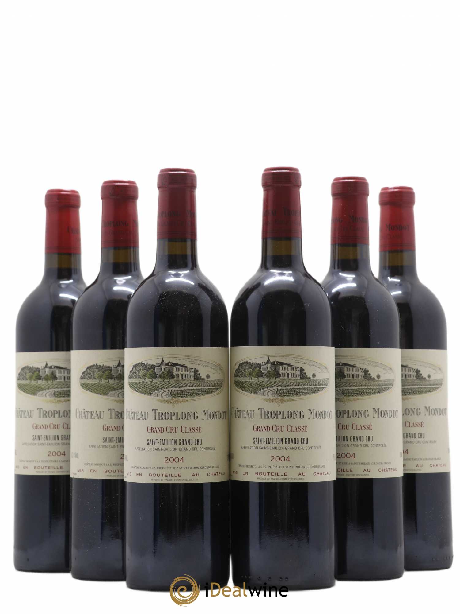 Château Troplong Mondot 1er Grand Cru Classé B 2004 - Lot de 6 bouteilles - 0