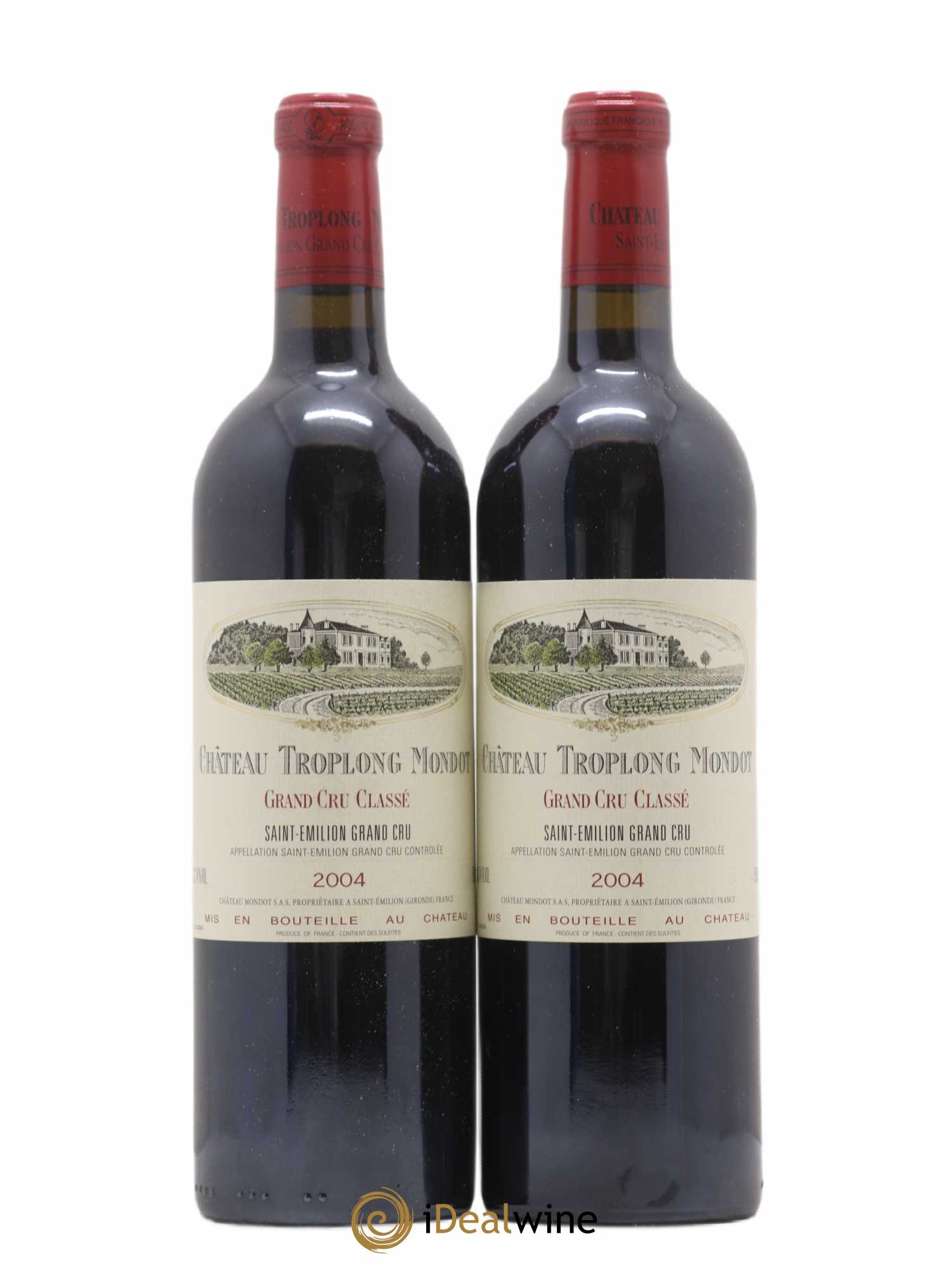 Château Troplong Mondot 1er Grand Cru Classé B 2004 - Lot de 2 bouteilles - 0