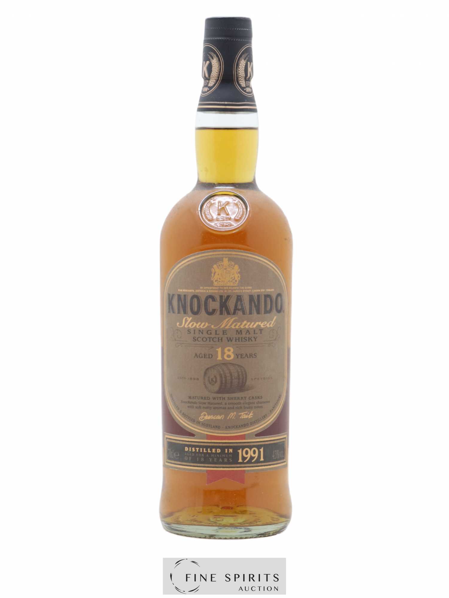 Knockando 18 years 1991 Of. Slow Matured Sherry Casks - Lot de 1 bouteille - 1