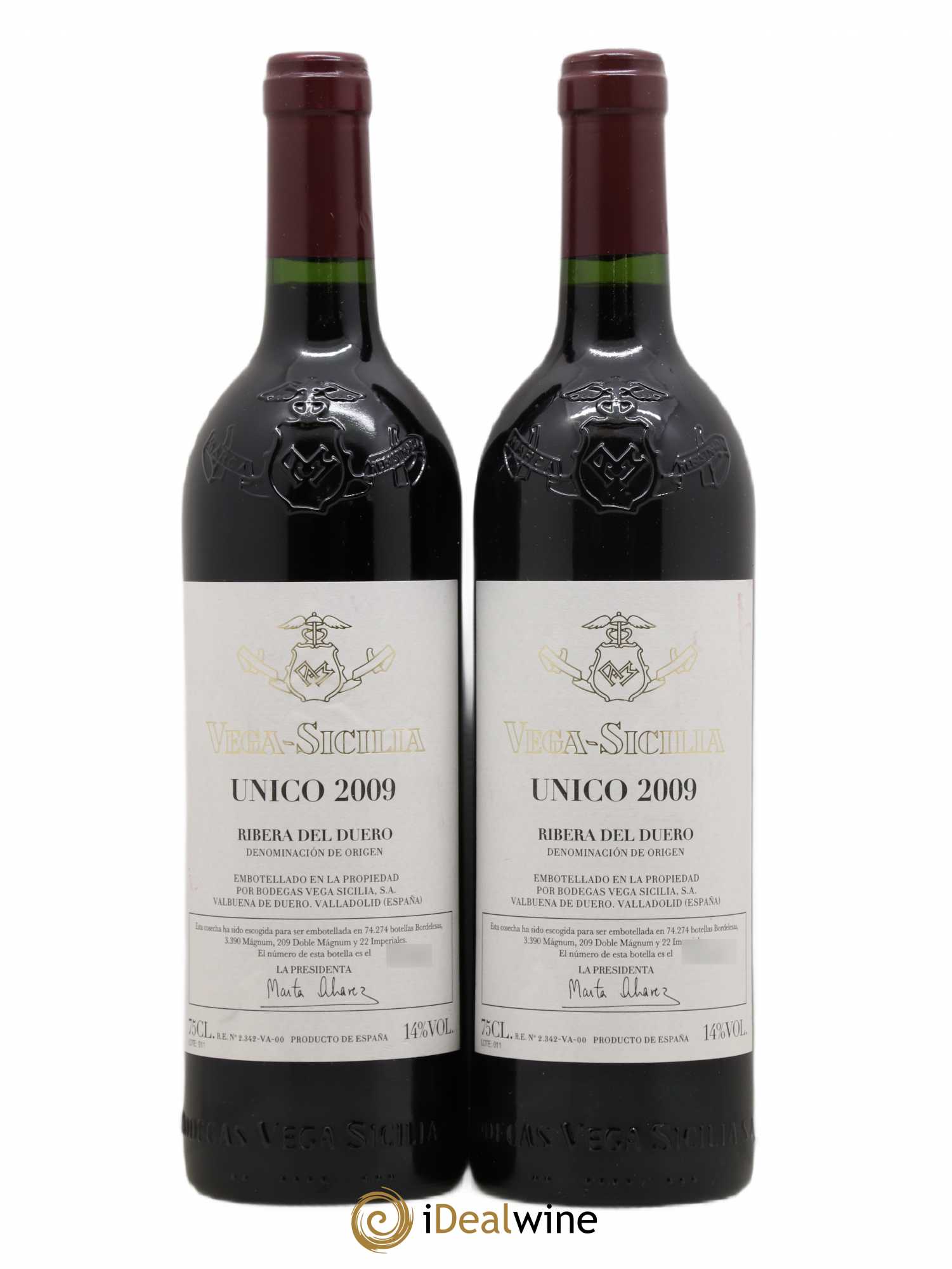 Ribera Del Duero DO Vega Sicilia Unico Famille Alvarez 2009 - Lot de 2 bouteilles - 0
