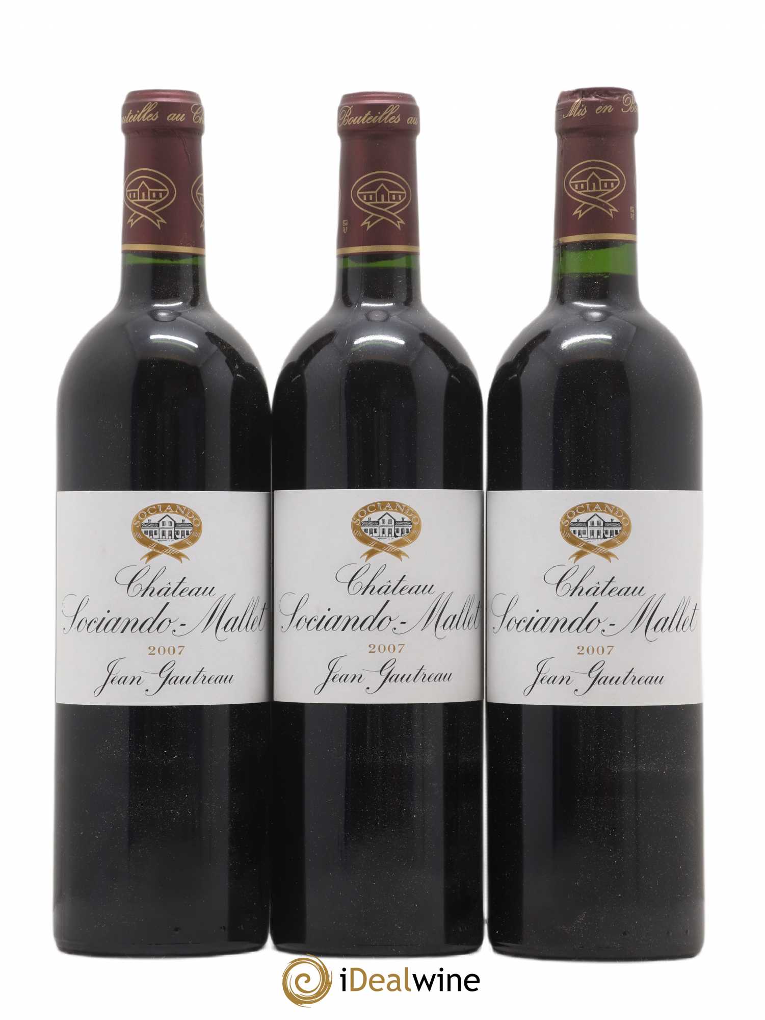 Château Sociando Mallet 2007 - Lot de 3 bouteilles - 0