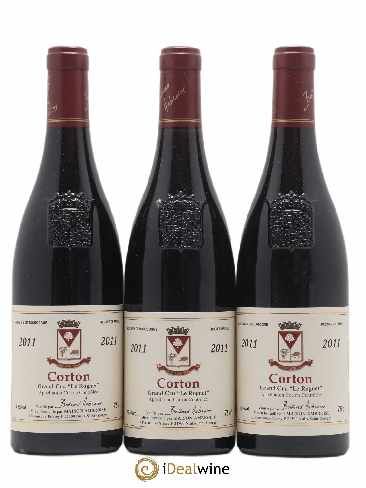 Corton Grand Cru Le Rognet Bertrand Ambroise 2011 - Lot de 3 bouteilles - 0