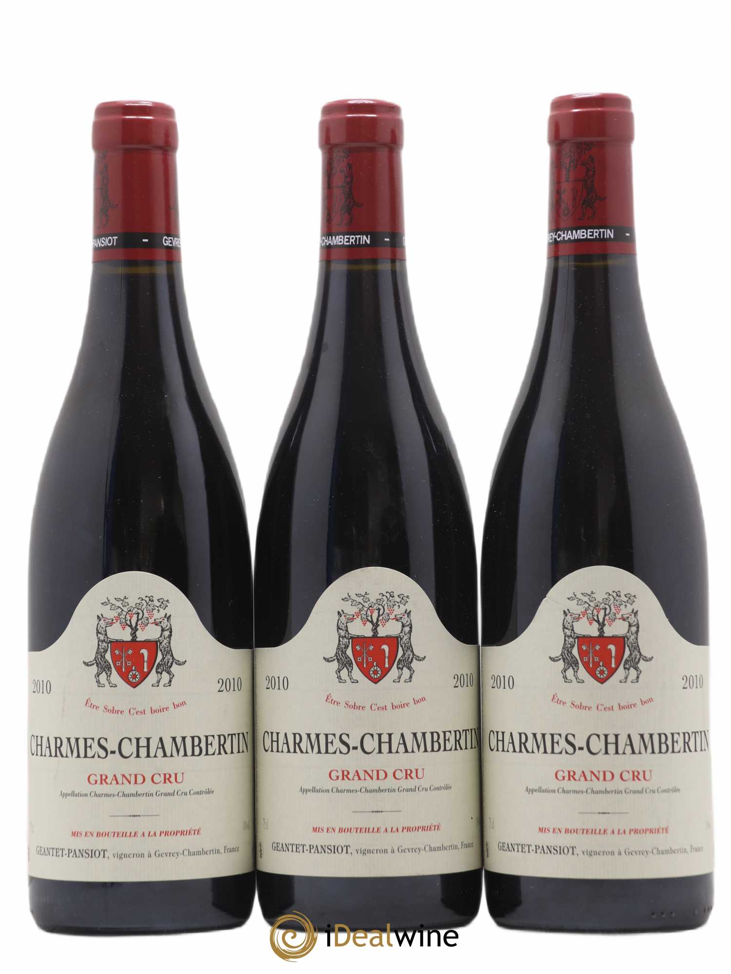 Charmes-Chambertin Grand Cru Geantet-Pansiot 2010 - Lot de 3 bouteilles - 0