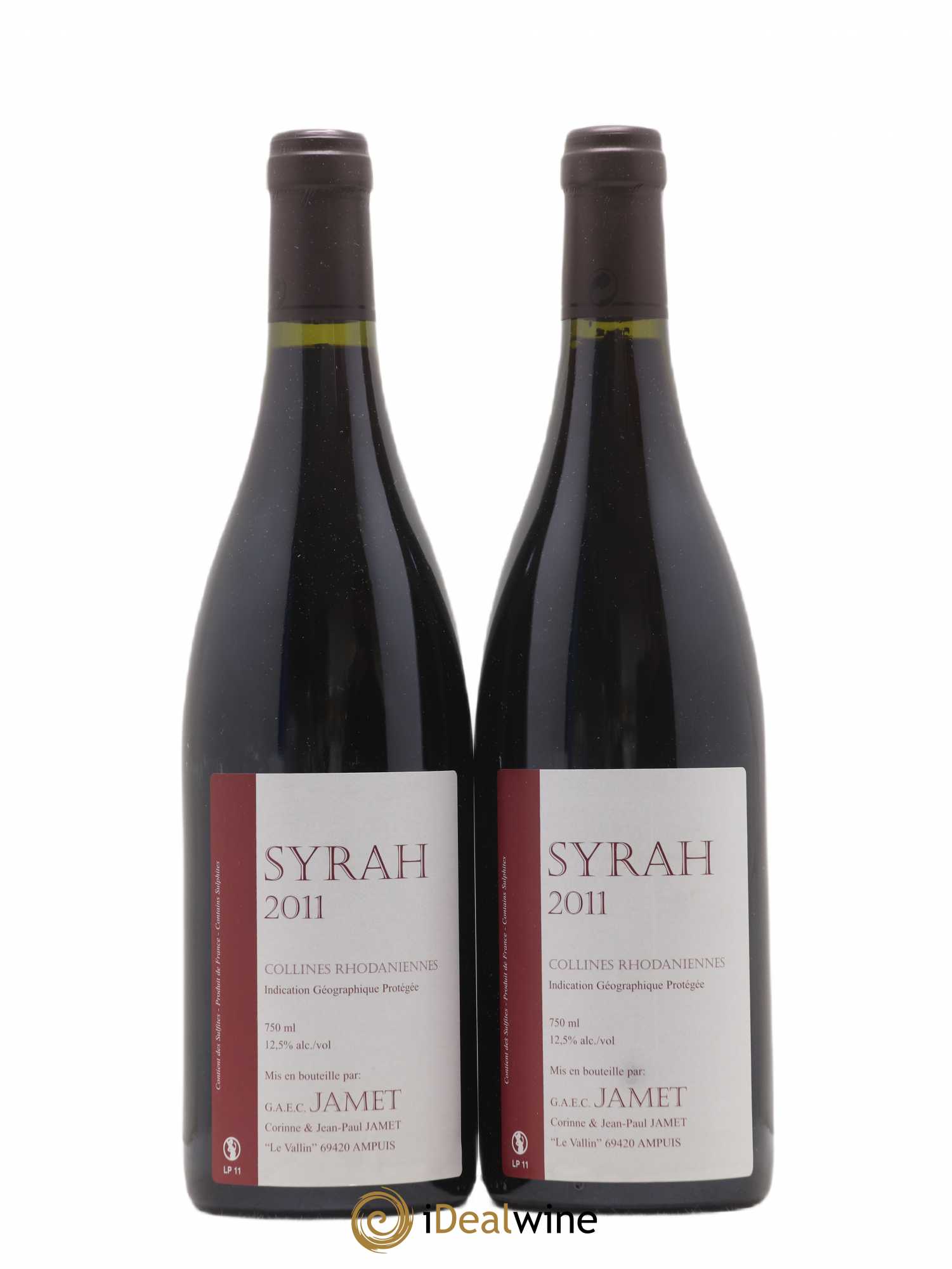 Collines Rhodaniennes Syrah Jamet (Domaine) 2011 - Lot de 2 bouteilles - 0