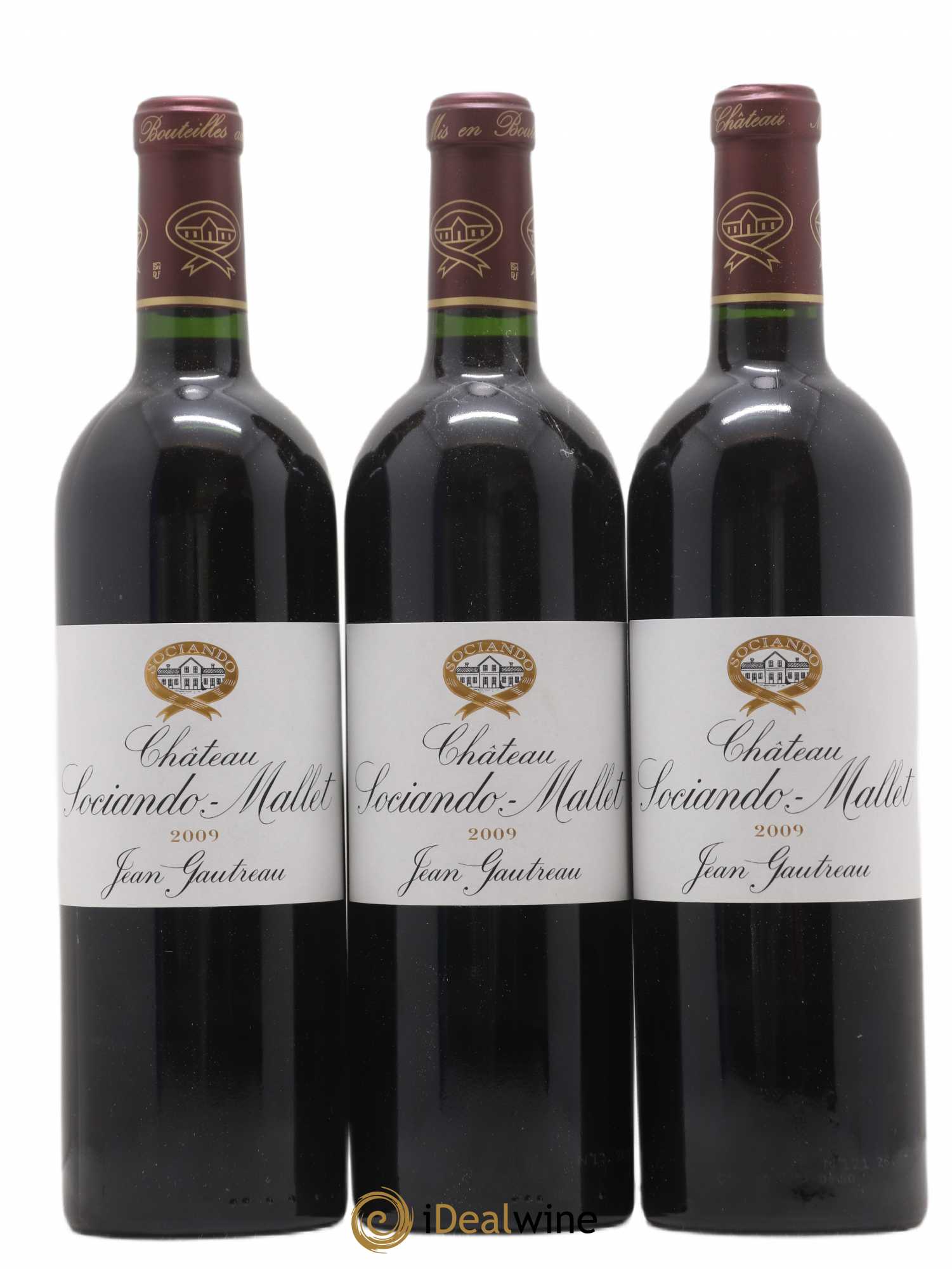 Château Sociando Mallet 2009 - Lot de 3 bouteilles - 0