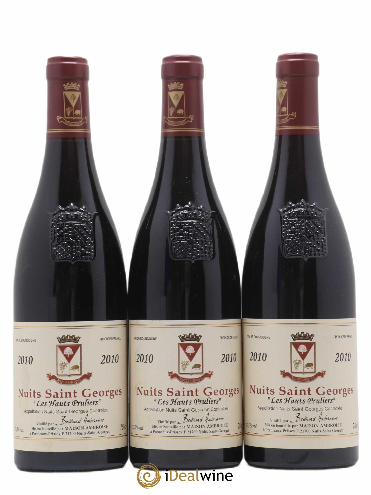 Nuits-Saint-Georges Les Hauts Pruliers Bertrand Amboise 2010 - Posten von 3 Flaschen - 0