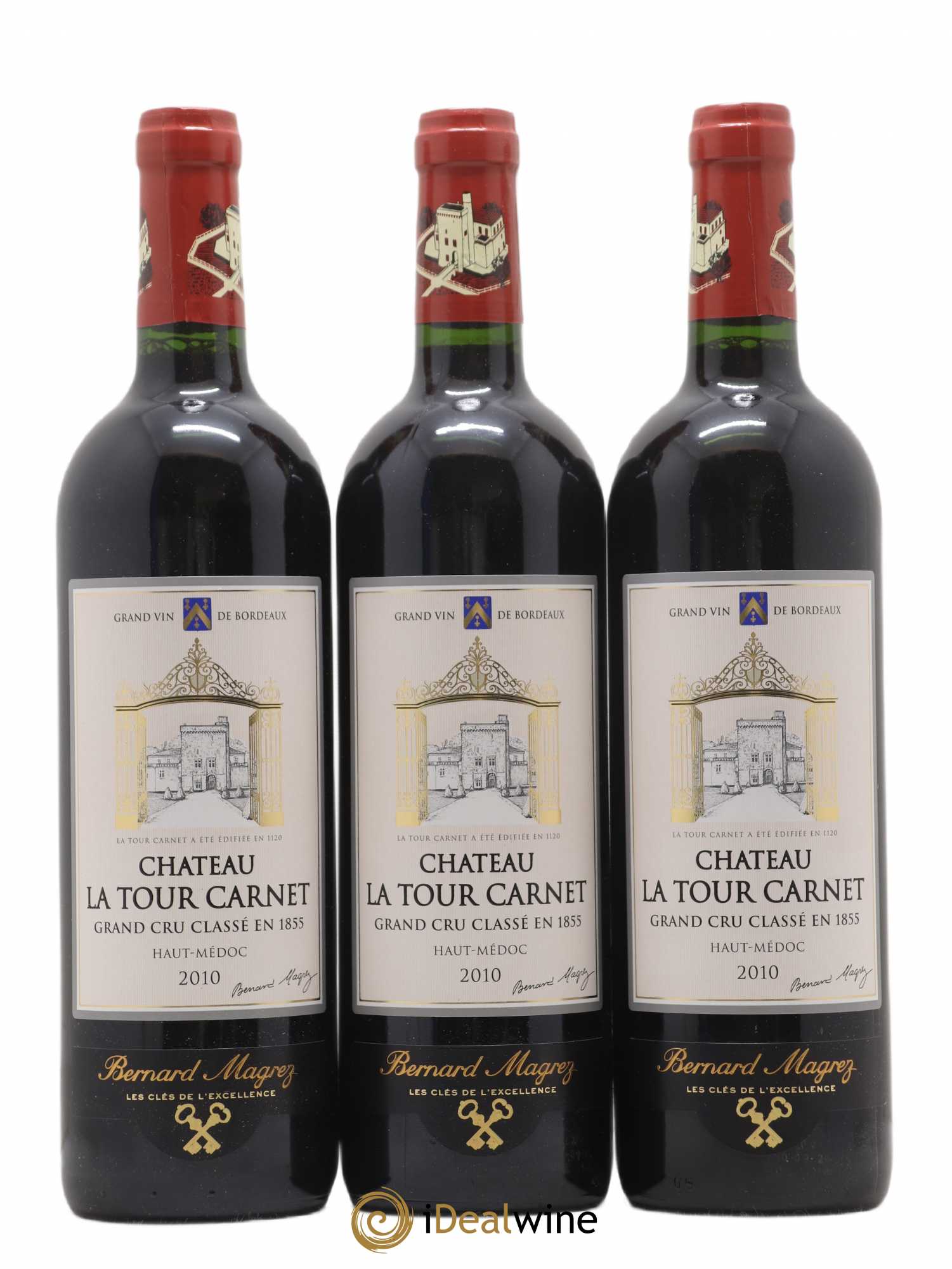 Château la Tour Carnet 4ème Grand Cru Classé 2010 - Lot de 3 bouteilles - 0