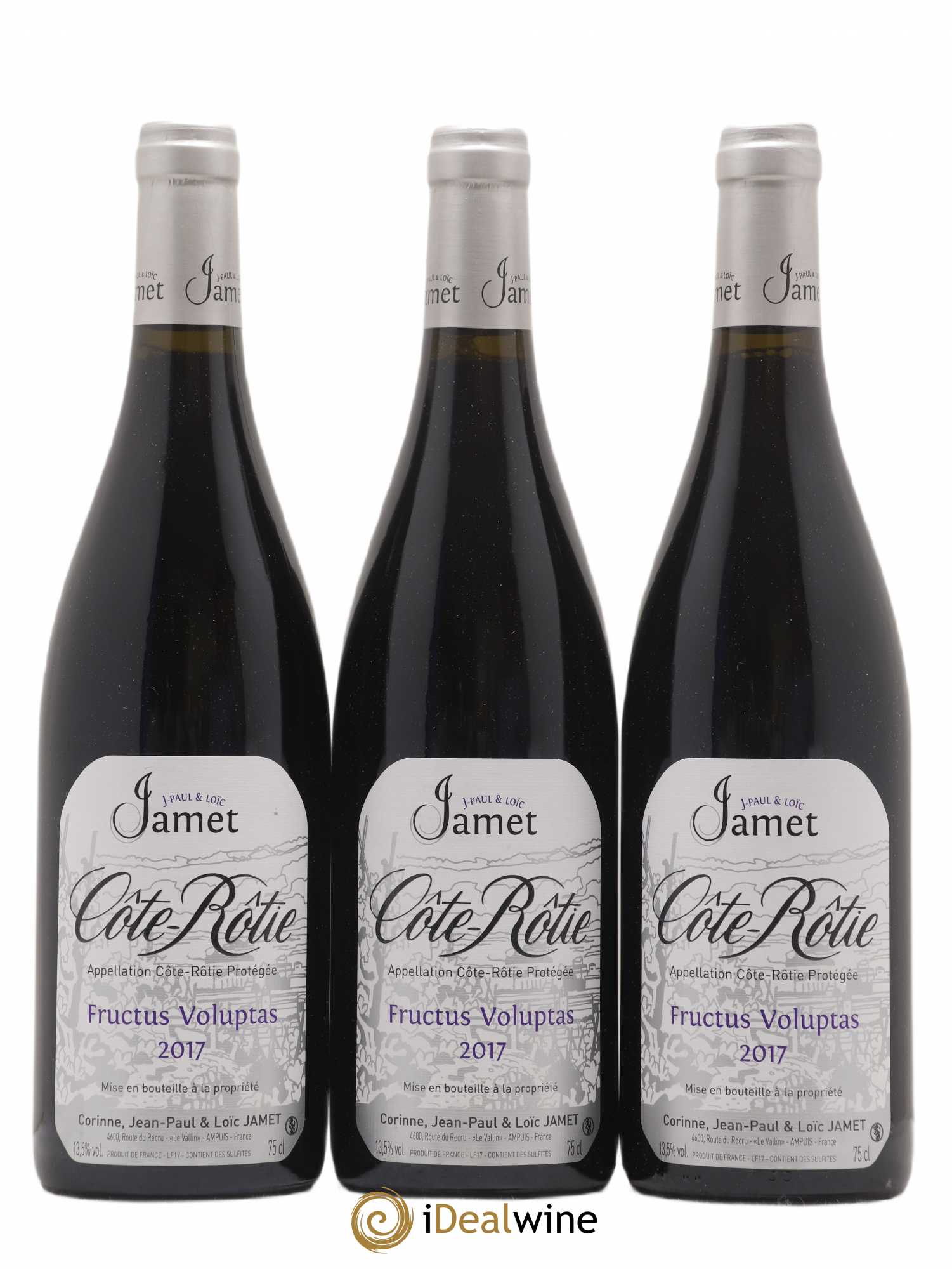 Côte-Rôtie Fructus Voluptas Jamet (Domaine) 2017 - Lot de 3 bouteilles - 0