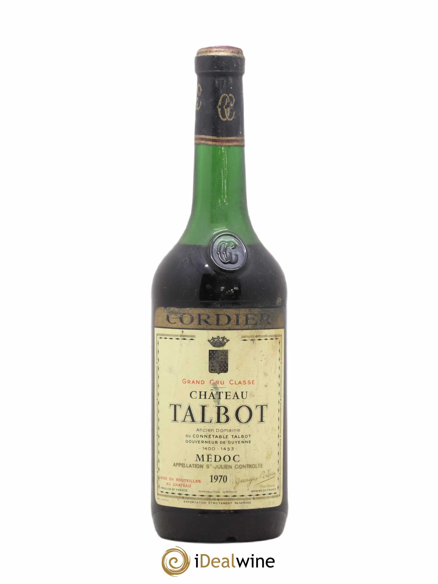 Château Talbot 4ème Grand Cru Classé 1970 - Lot de 1 bouteille - 0