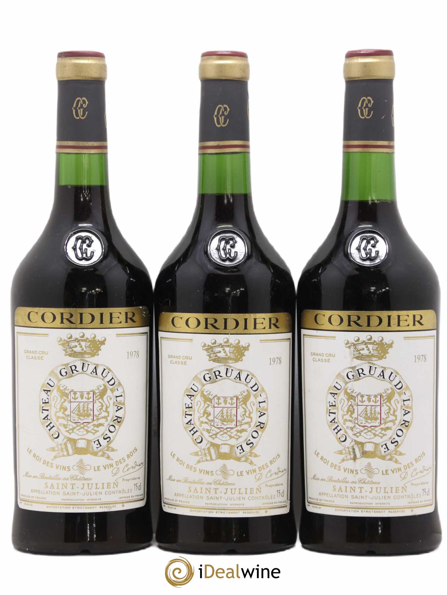 Château Gruaud Larose 2ème Grand Cru Classé 1978 - Lot de 3 bouteilles - 0