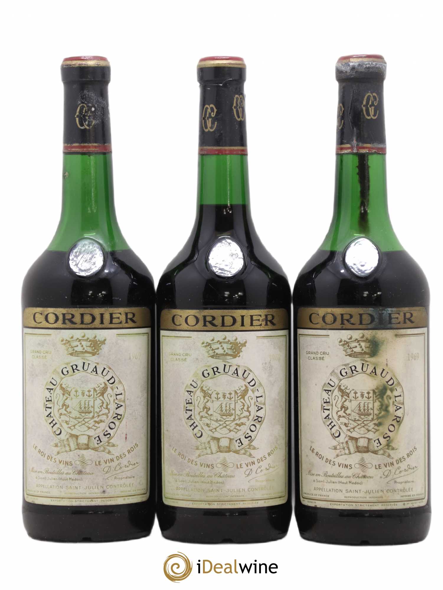 Château Gruaud Larose 2ème Grand Cru Classé 1969 - Lot de 3 bouteilles - 0