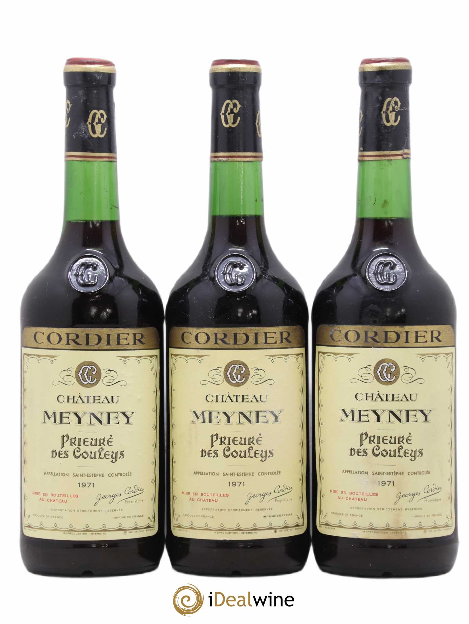 Château Meyney 1971 - Lot de 3 bouteilles - 0