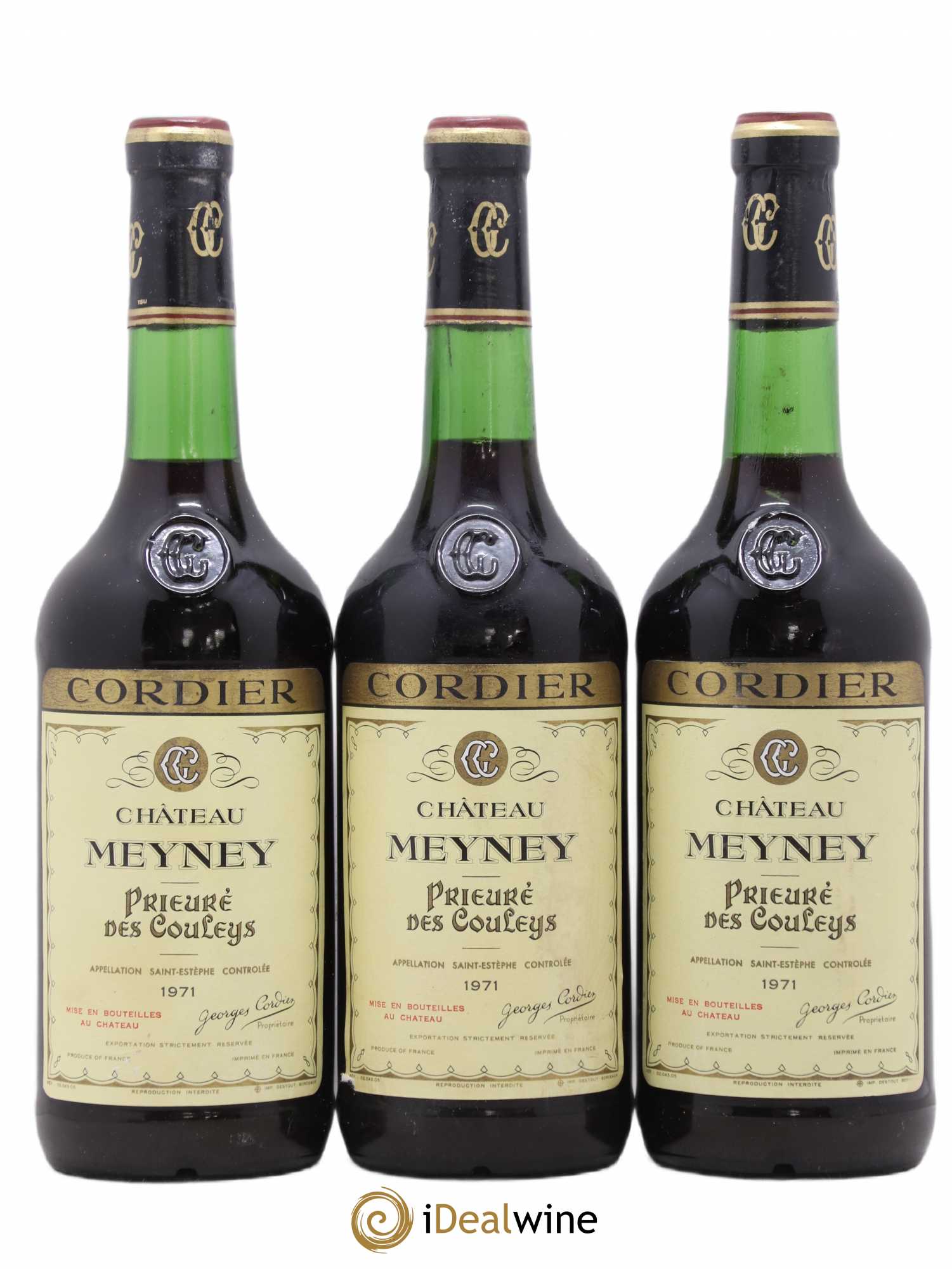 Château Meyney 1971 - Lot de 3 bouteilles - 0