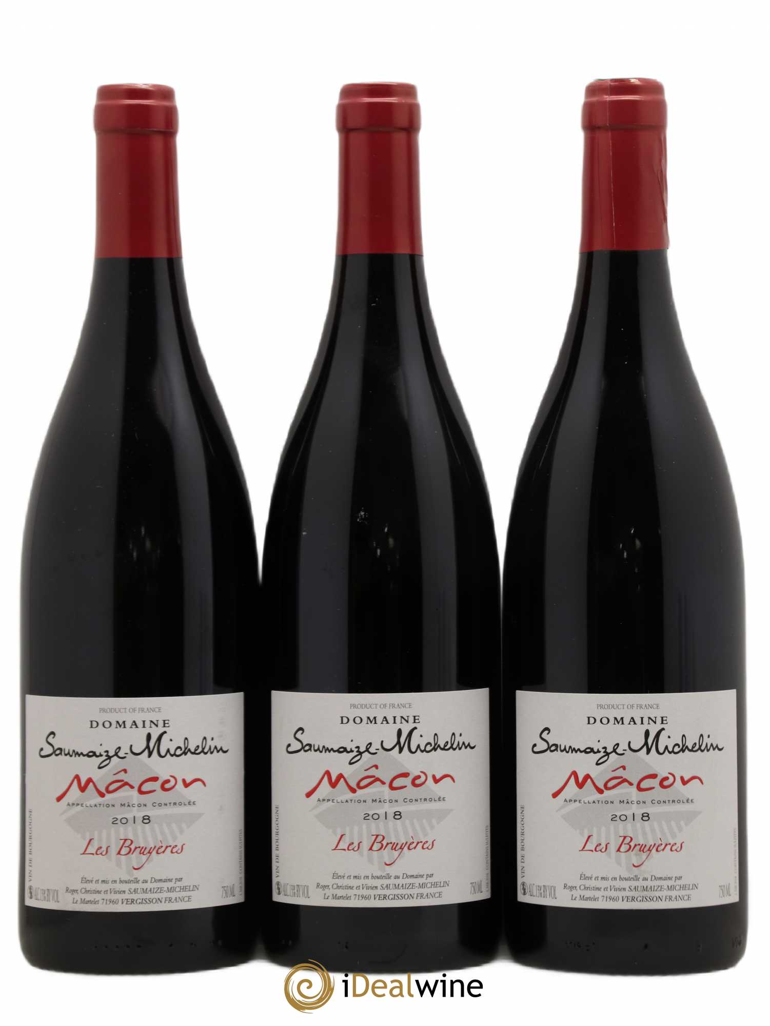 Mâcon Les Bruyères Domaine Saumaize Michelin 2018 - Posten von 3 Flaschen - 0