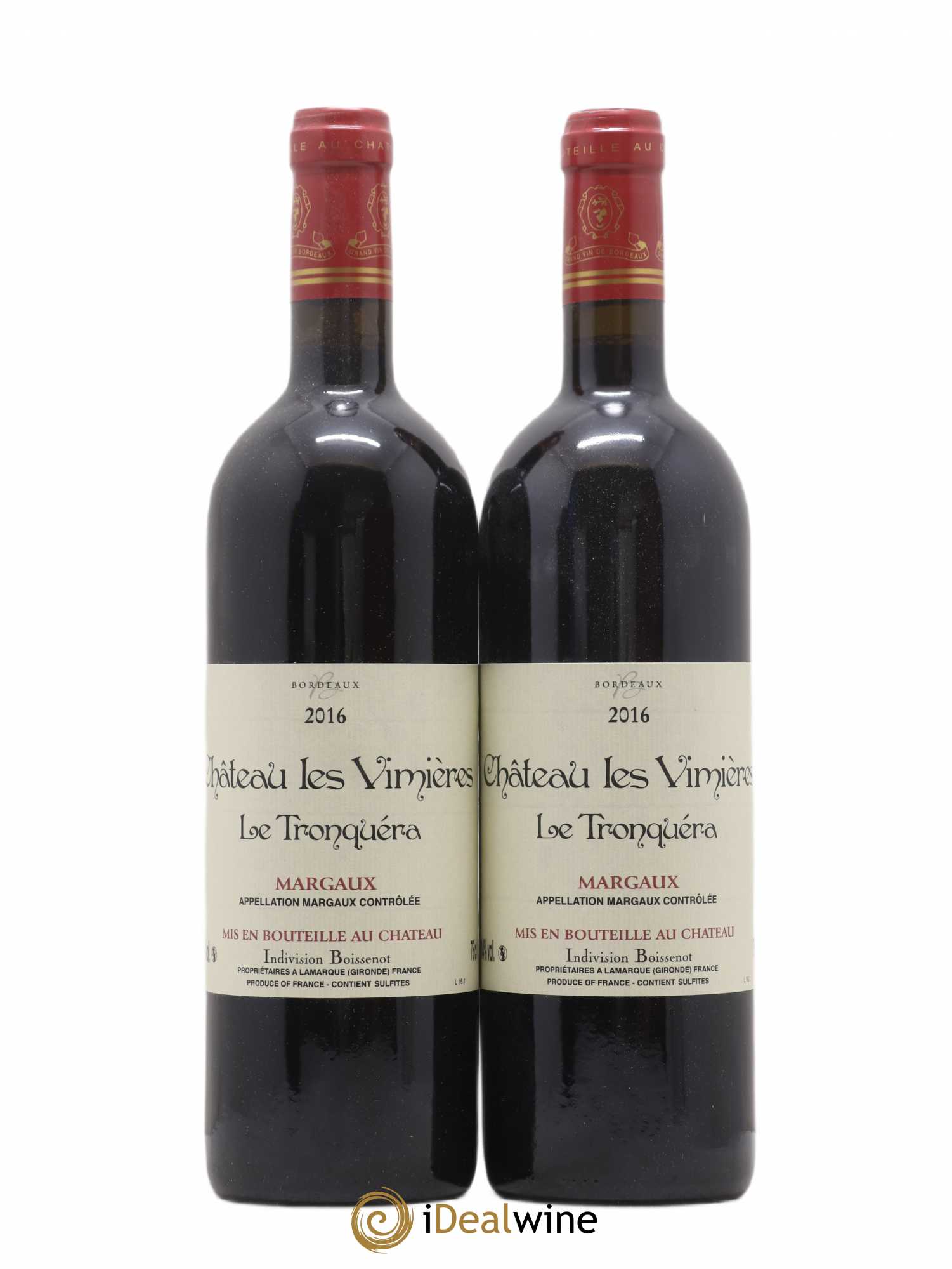 Bordeaux Margaux Château Vimieres Le Tronquera 2016 - Posten von 2 Flaschen - 0