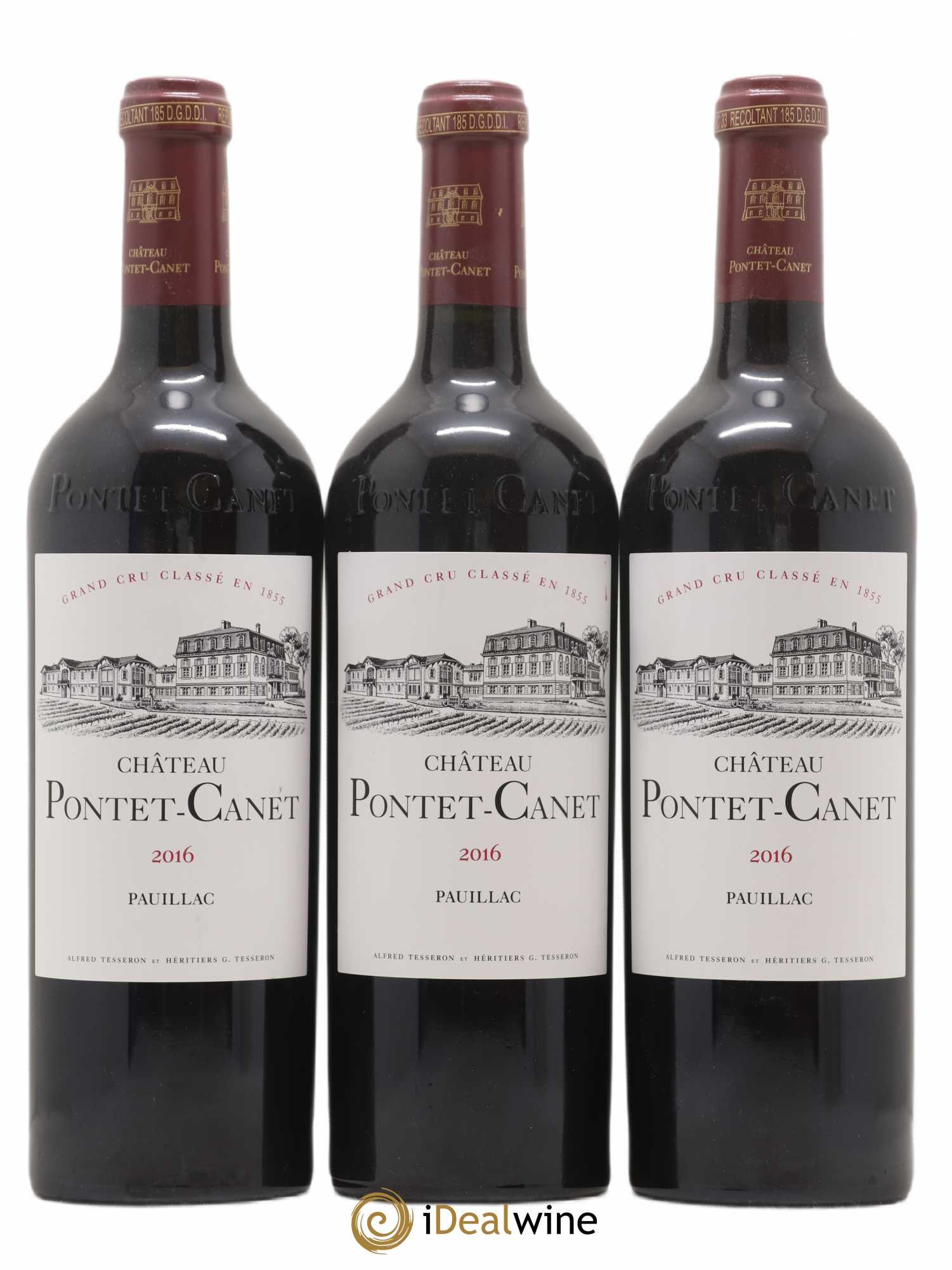 Château Pontet Canet 5ème Grand Cru Classé 2016 - Lot de 3 bouteilles - 0