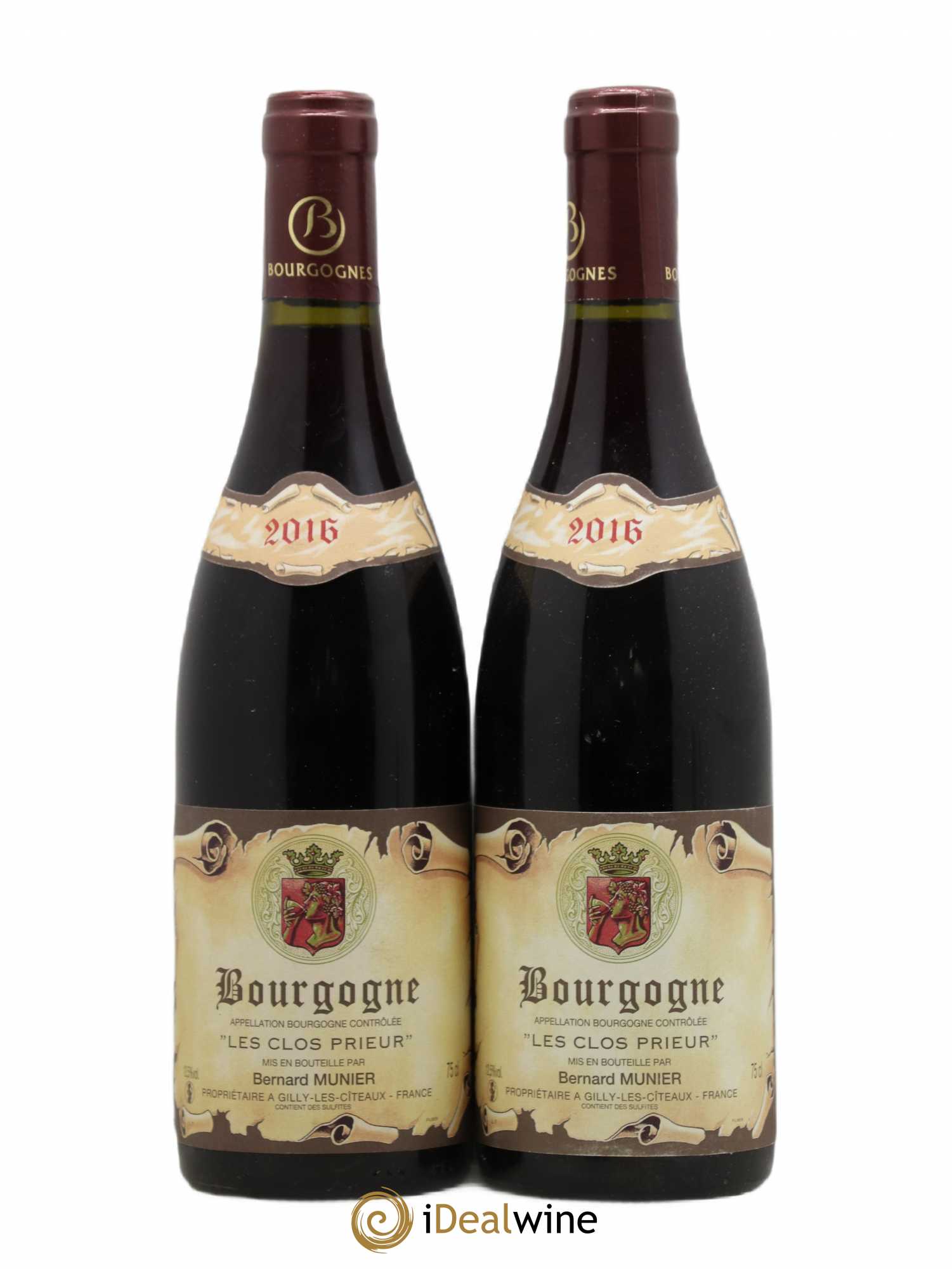 Bourgogne Clos Prieur Bernard Munier (sans prix de réserve) 2016 - Posten von 2 Flaschen - 0