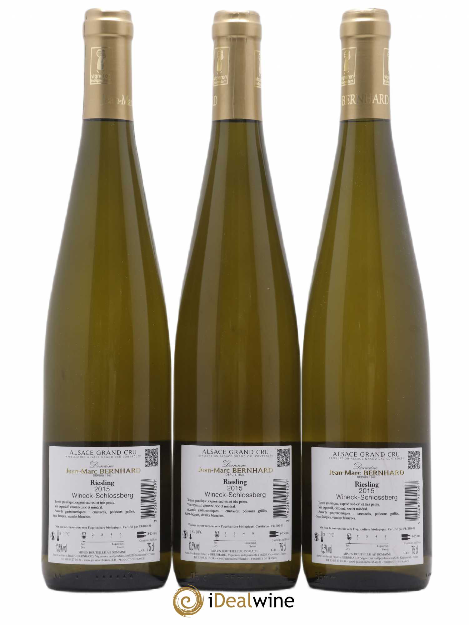 Riesling Grand Cru Wineck Schlossberg Jm Bernhard 2015 - Posten von 3 Flaschen - 1