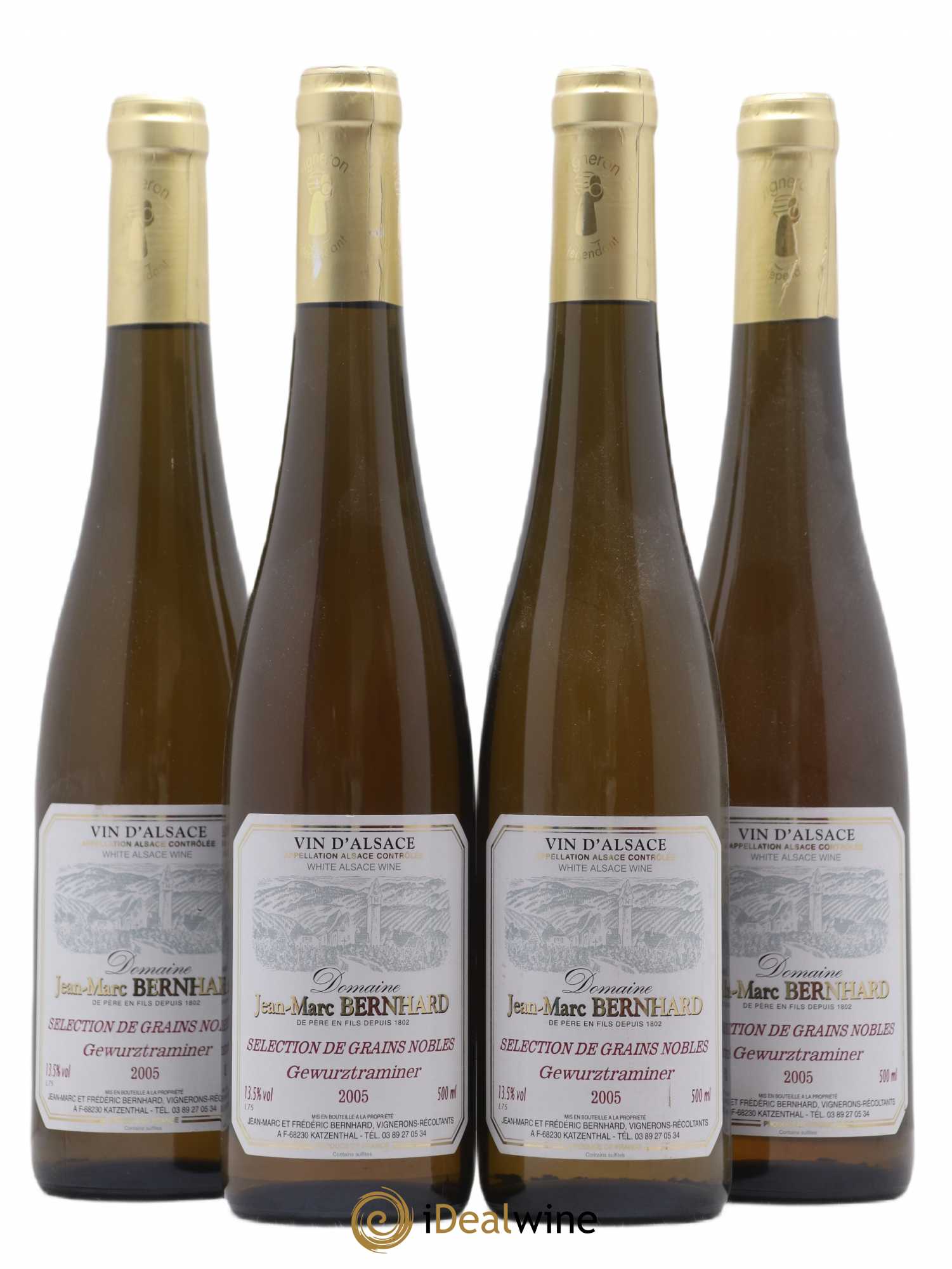 Gewurztraminer Sélection de Grains Nobles J.M Bernhard 50cl 2005 - Lotto di 4 bottiglie - 0