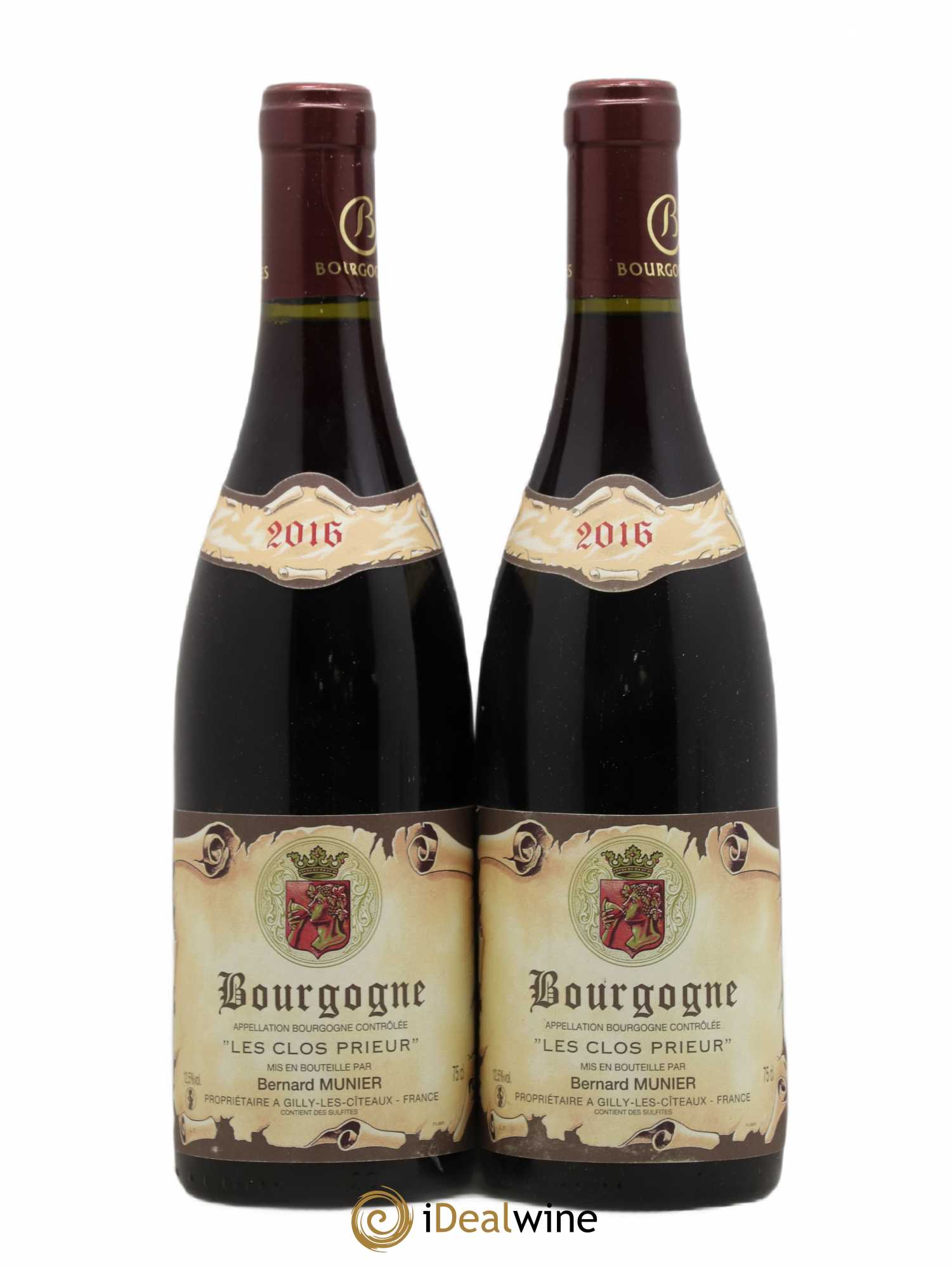 Bourgogne Clos Prieur Bernard Munier (sans prix de réserve) 2016 - Posten von 2 Flaschen - 0