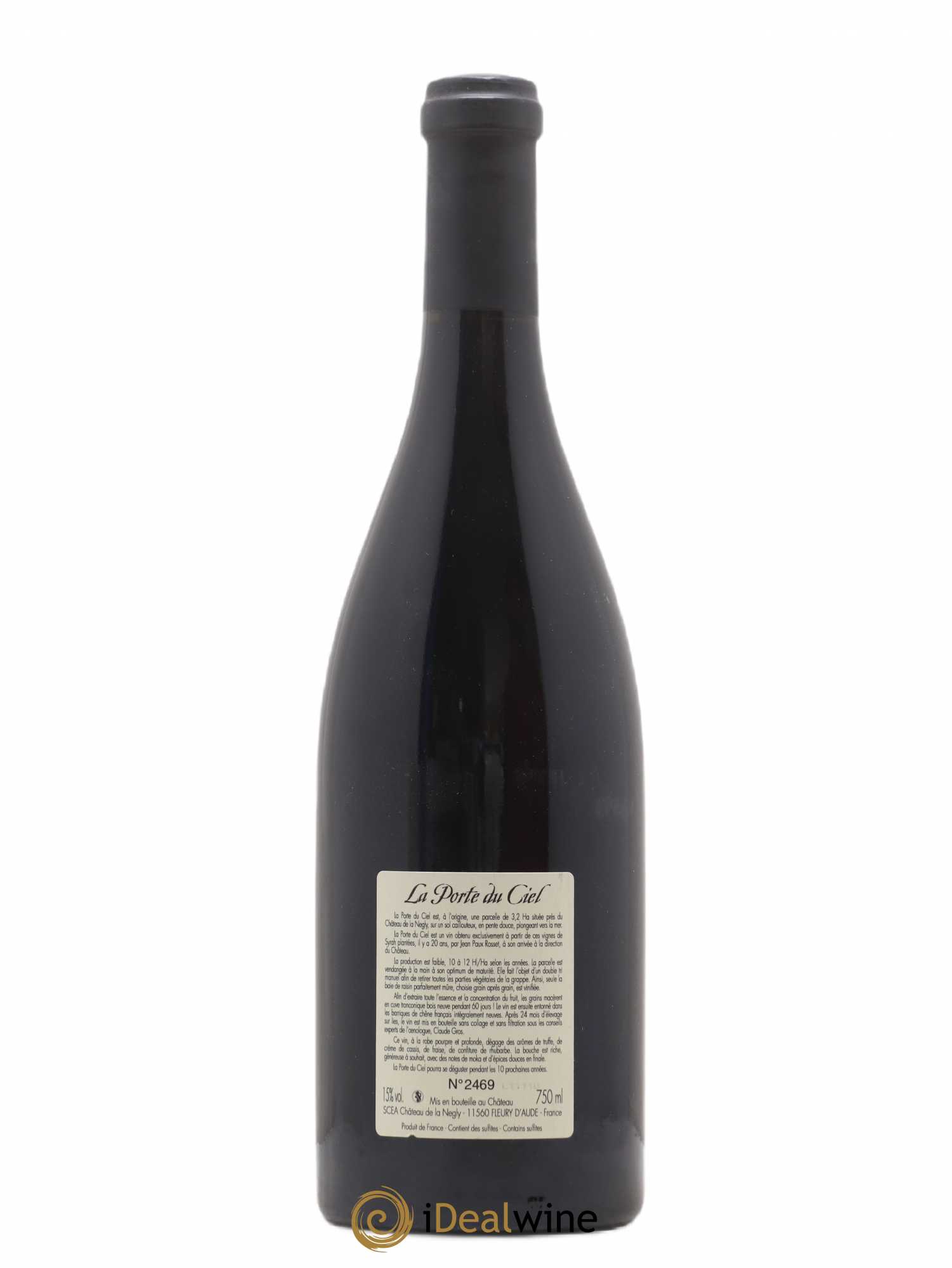 La Clape Château de La Négly La Porte du Ciel Jean Paux-Rosset 2008 - Lotto di 1 bottiglia - 1