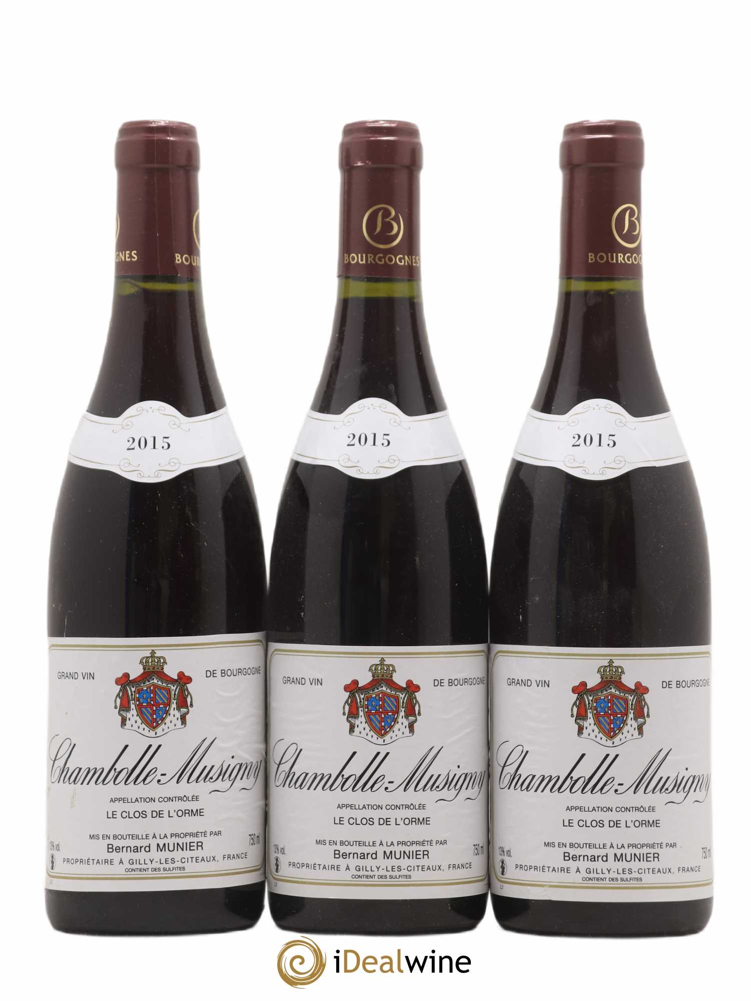 Chambolle-Musigny Clos De L'Orme Bernard Munier 2015 - Posten von 3 Flaschen - 0