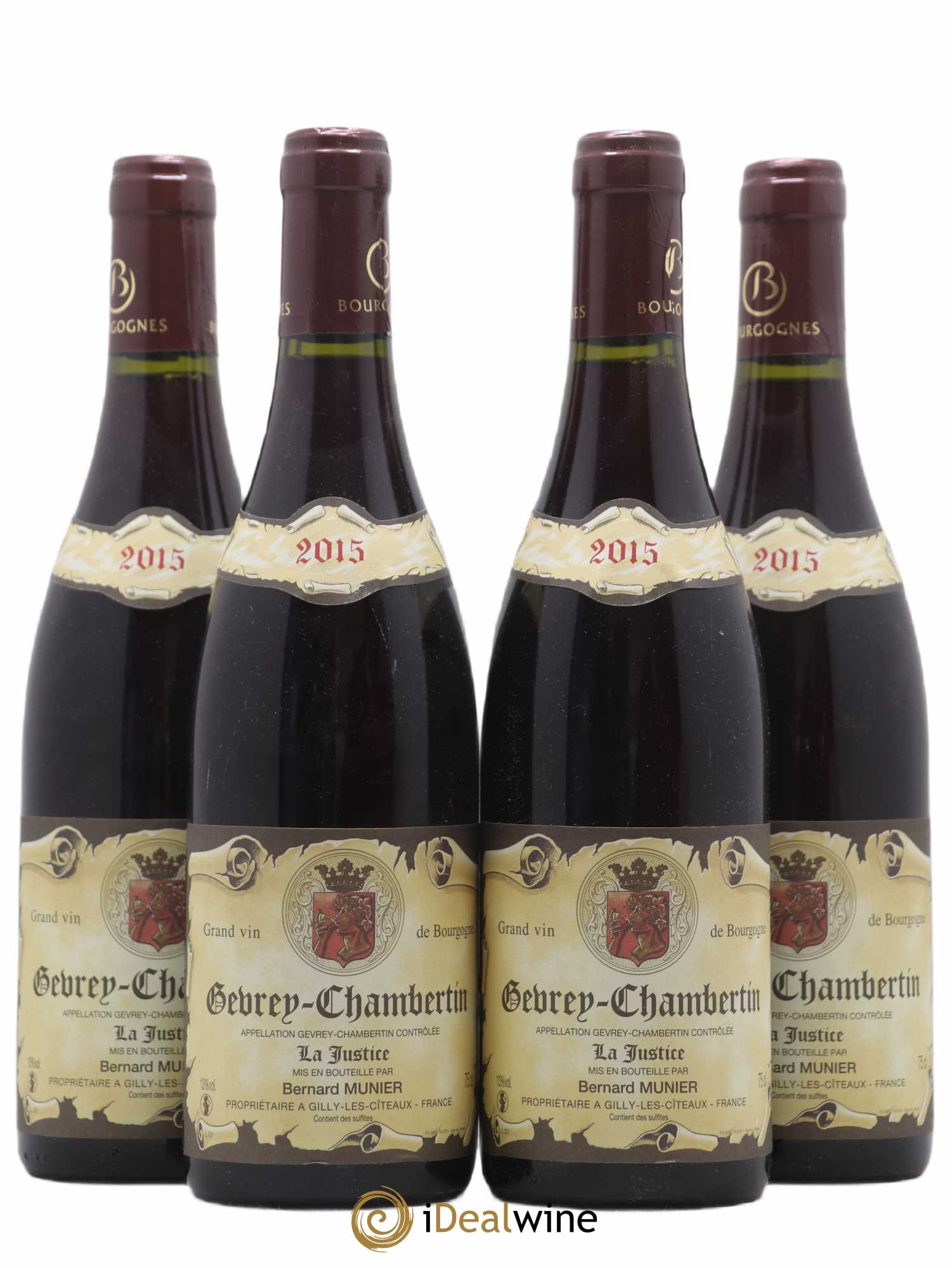 Gevrey-Chambertin La Justice Bernard Munier 2015 - Posten von 4 Flaschen - 0