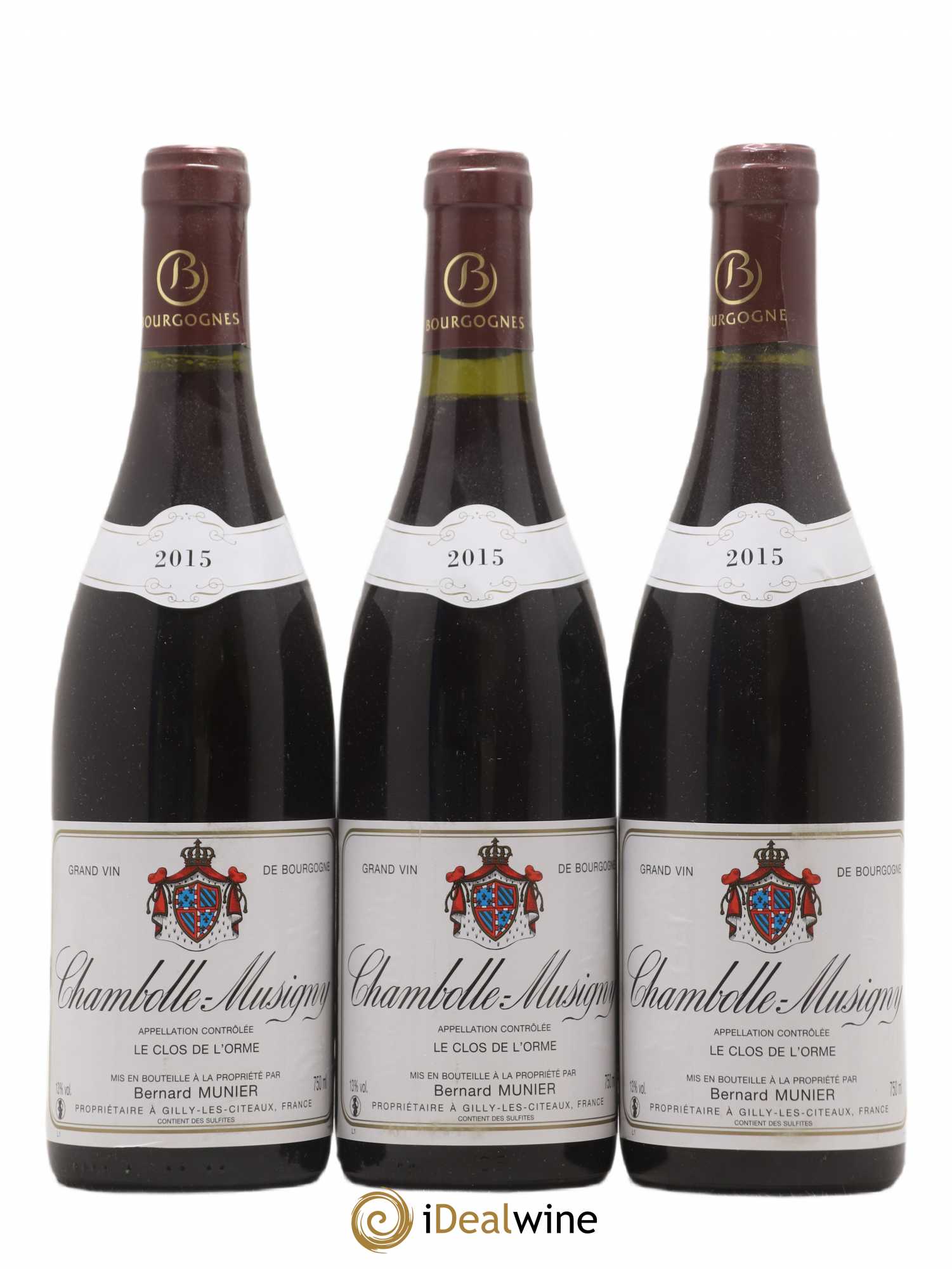 Chambolle-Musigny Clos De L'Orme Bernard Munier 2015 - Posten von 3 Flaschen - 0
