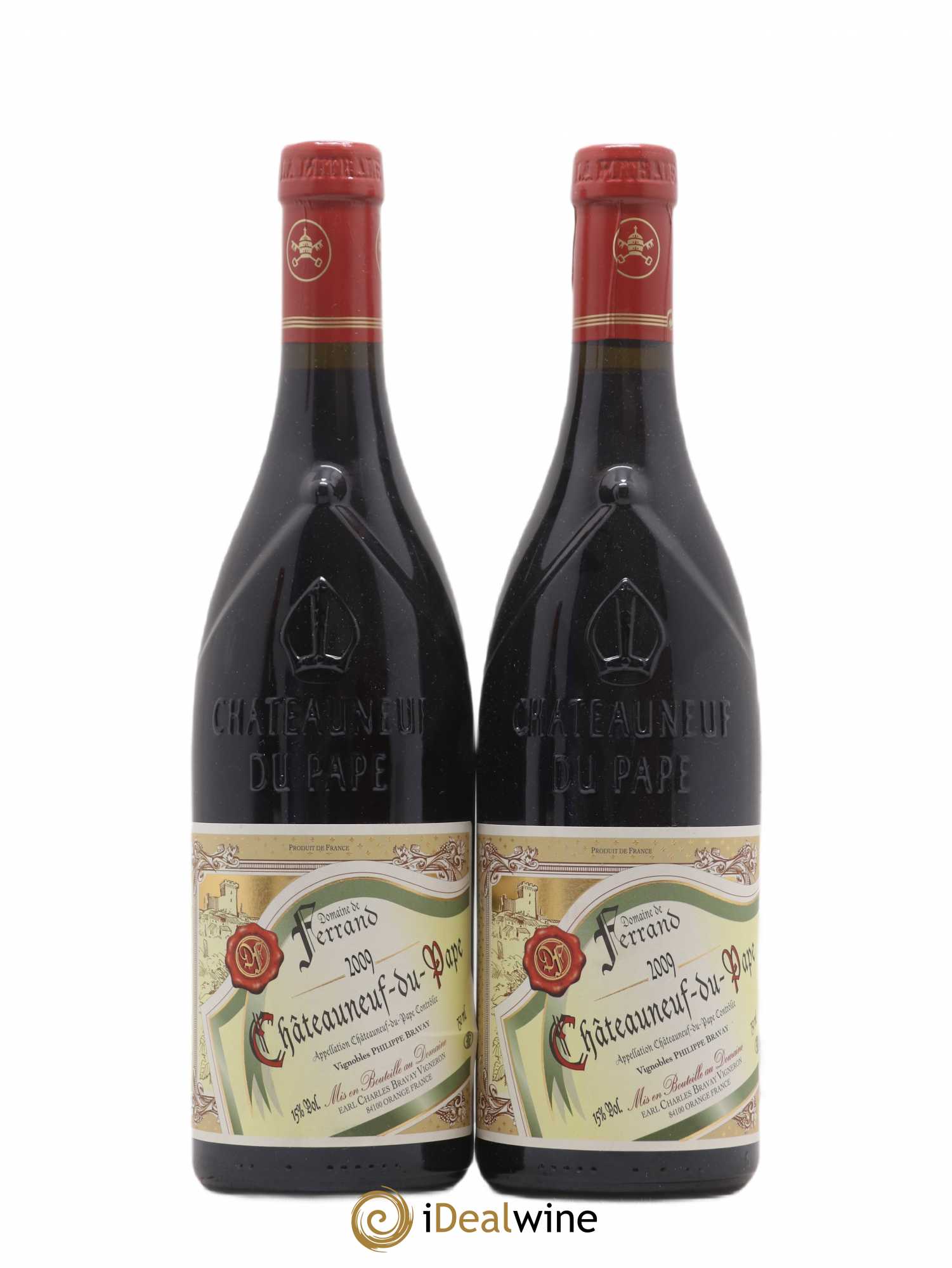 Châteauneuf-du-Pape Domaine de Ferrand Philippe Bravay 2009 - Posten von 2 Flaschen - 0