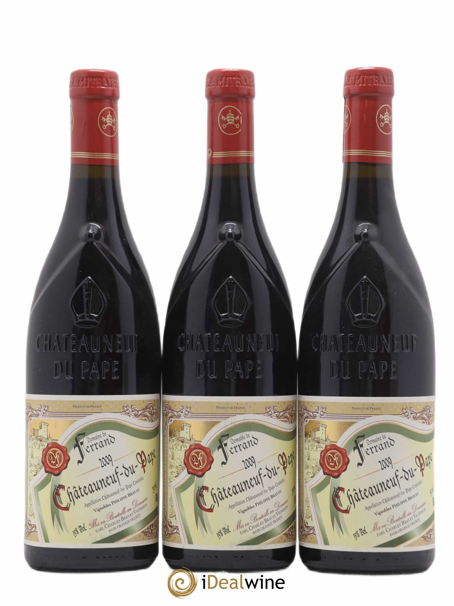 Châteauneuf-du-Pape Domaine de Ferrand Philippe Bravay 2009 - Posten von 3 Flaschen - 0