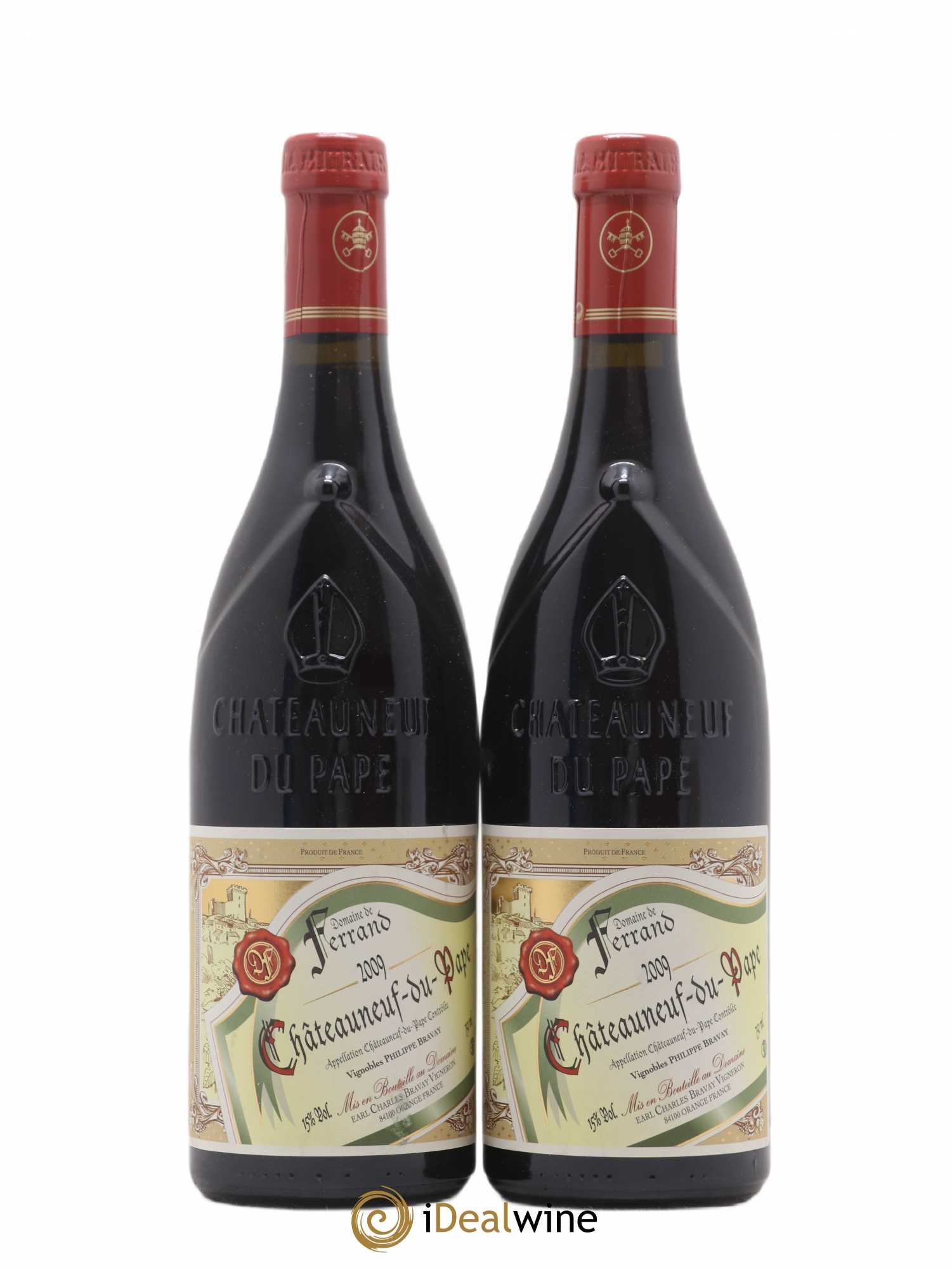 Châteauneuf-du-Pape Domaine de Ferrand Philippe Bravay 2009 - Posten von 2 Flaschen - 0