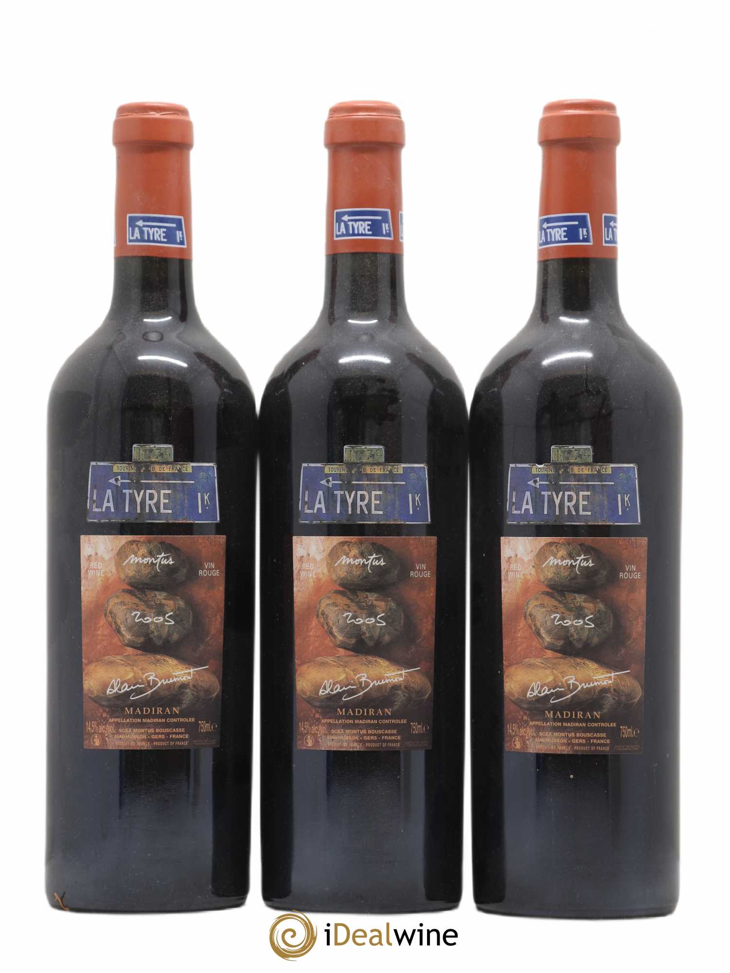 Madiran Château Montus-La Tyre Alain Brumont 2005 - Lot de 3 bouteilles - 0