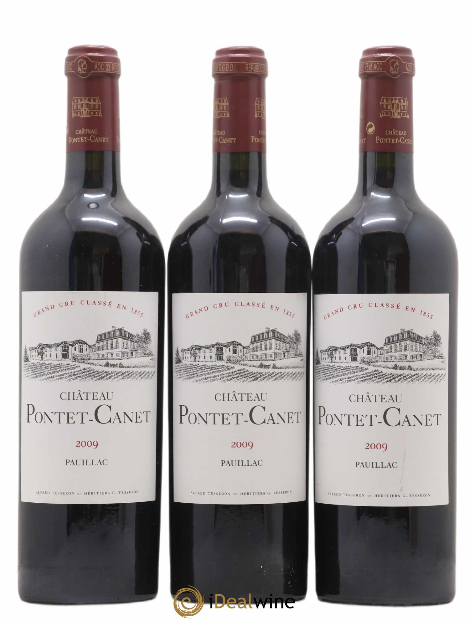 Château Pontet Canet 5ème Grand Cru Classé 2009 - Lot de 3 bouteilles - 0