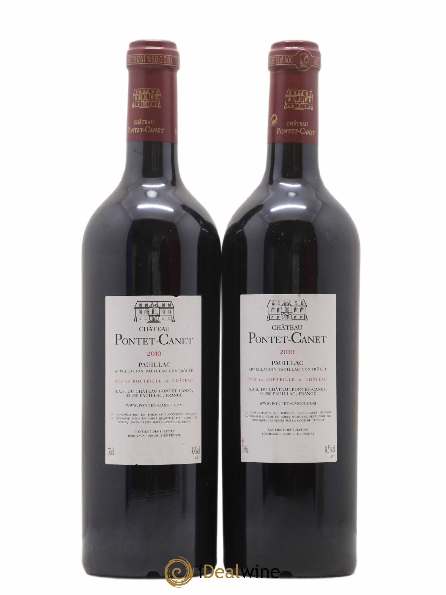 Château Pontet Canet 5ème Grand Cru Classé 2010 - Lot de 2 bouteilles - 1