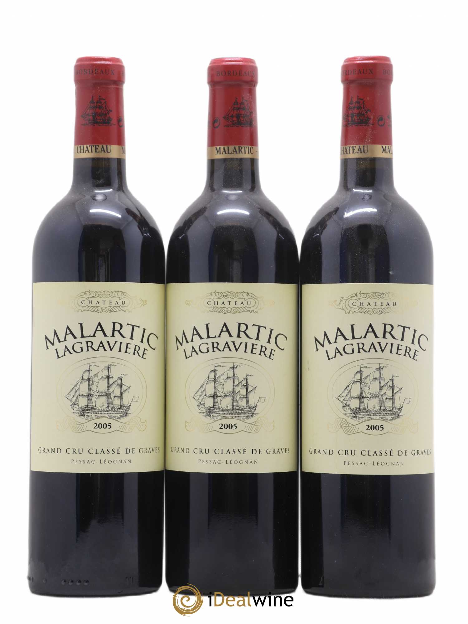 Château Malartic-Lagravière Cru Classé de Graves 2005 - Lot de 3 bouteilles - 0